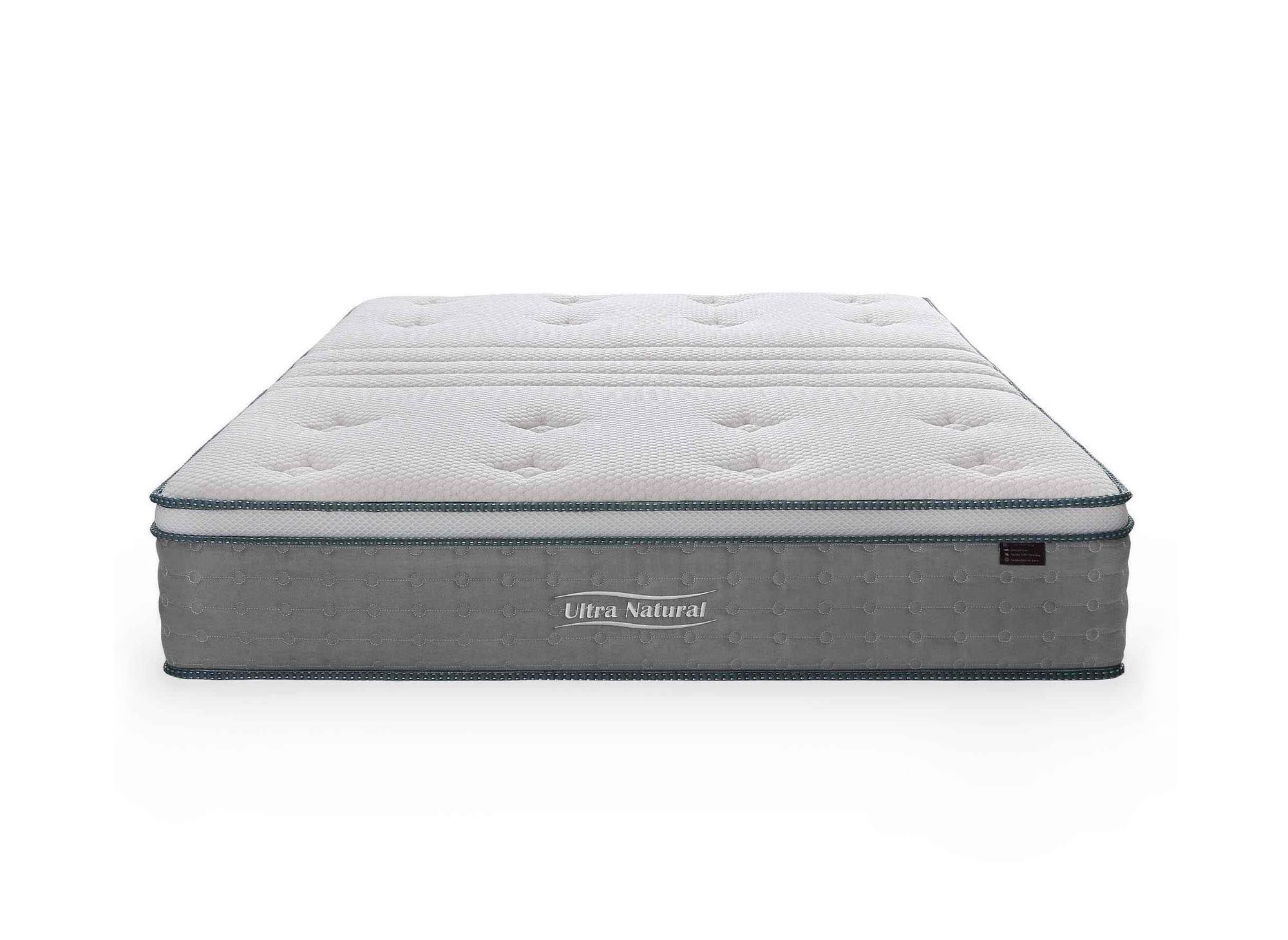 Matelas hybride NATURAL 180 x 200 cm ressorts ensachés et soie épaisseur 29 cm