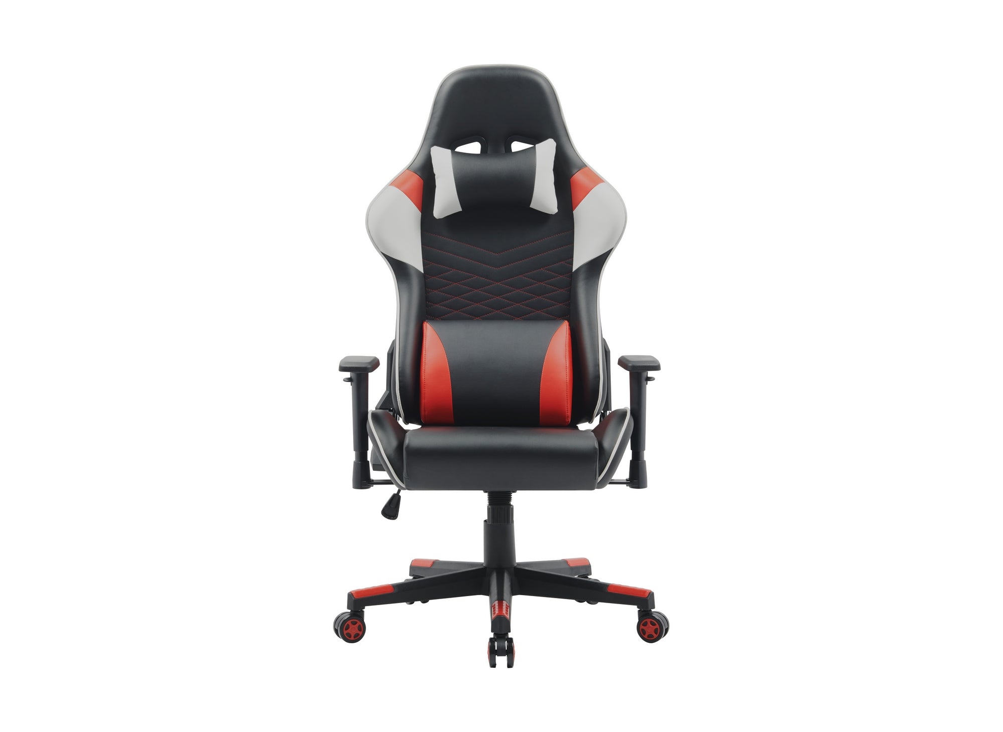 Fauteuil de bureau gaming en simili cuir noir blanc et rouge KIRA