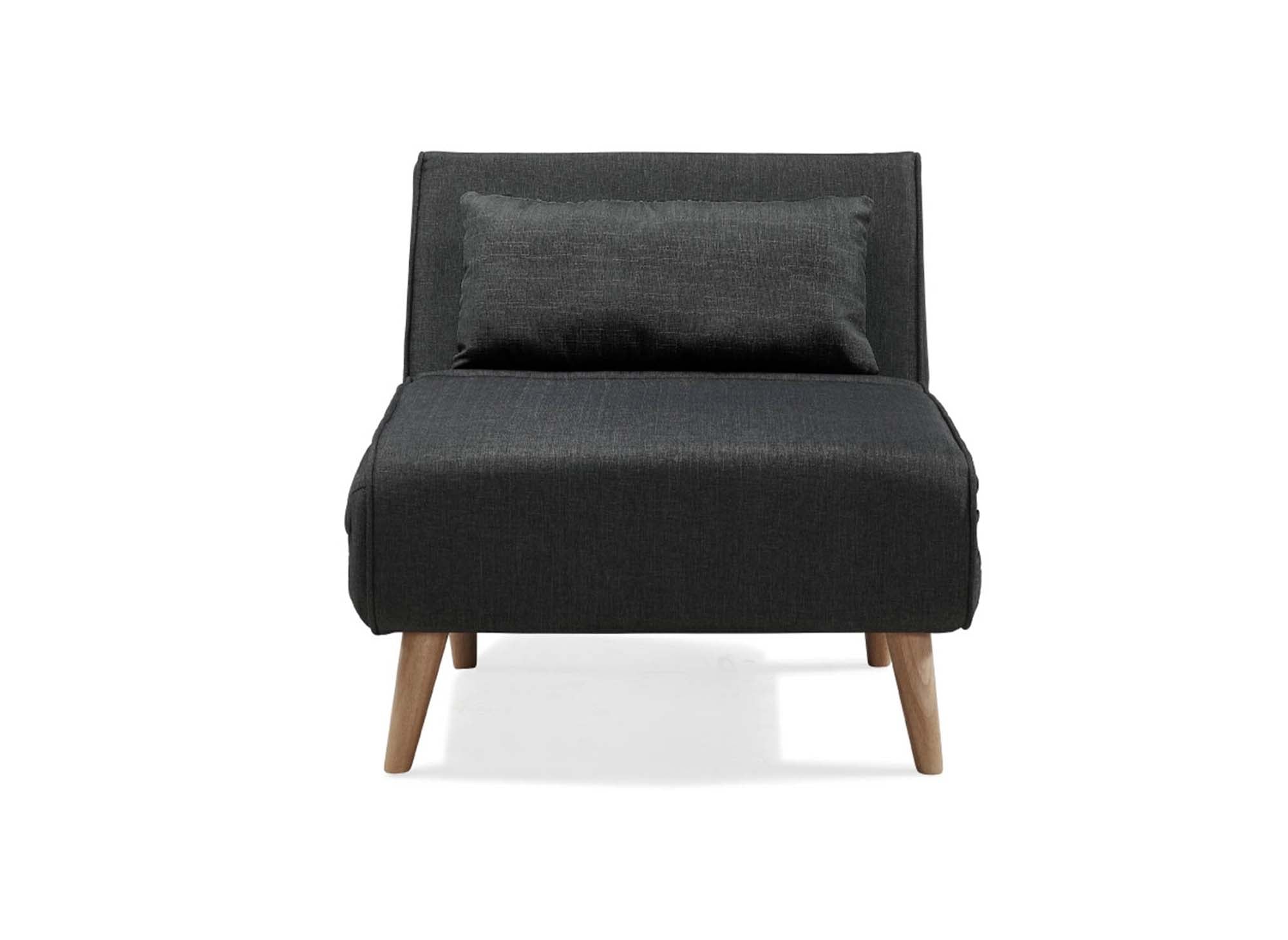 Fauteuil convertible en tissu gris anthracite TONKA
