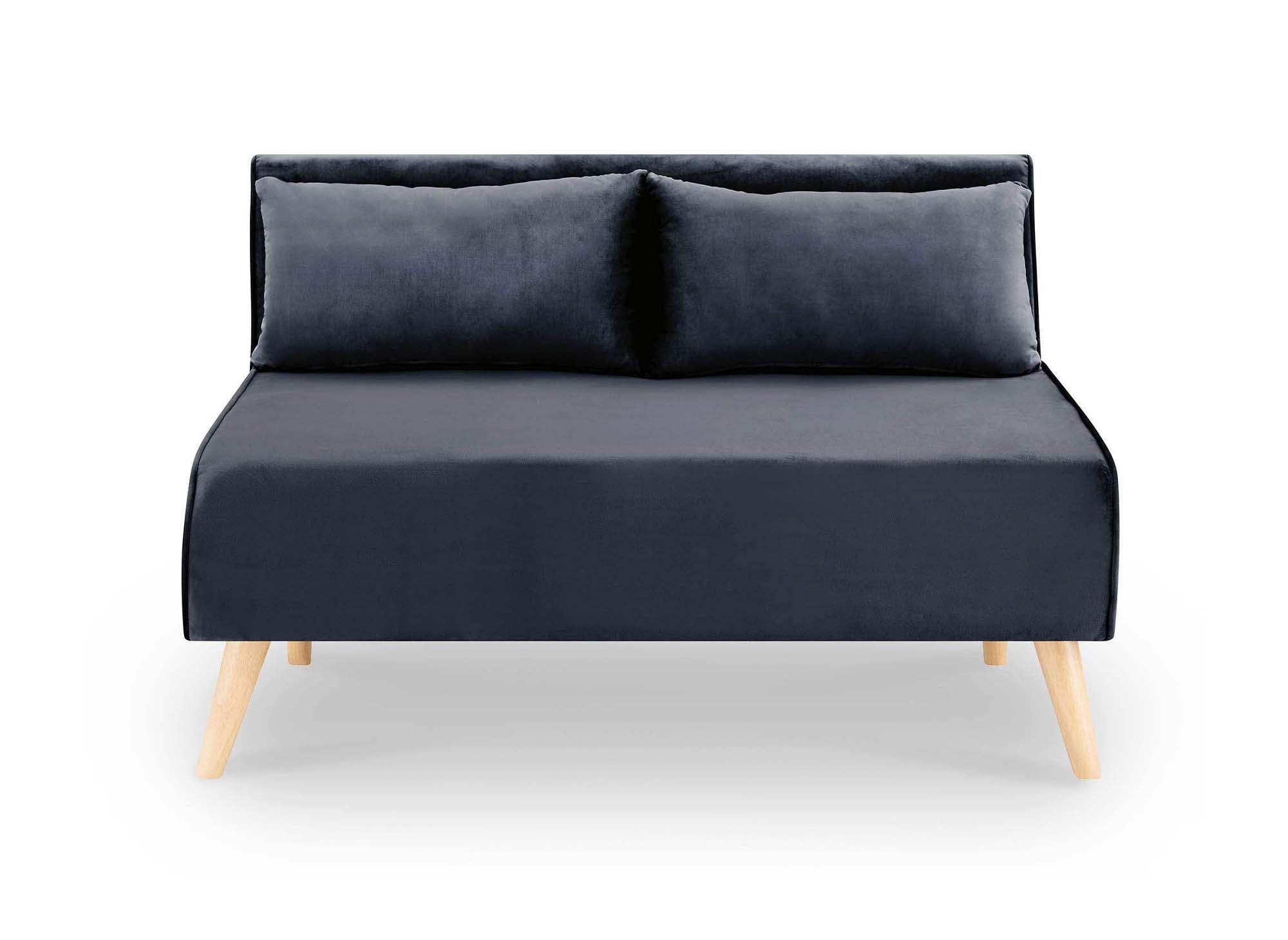 Banquette convertible 2 places en velours gris TONKA