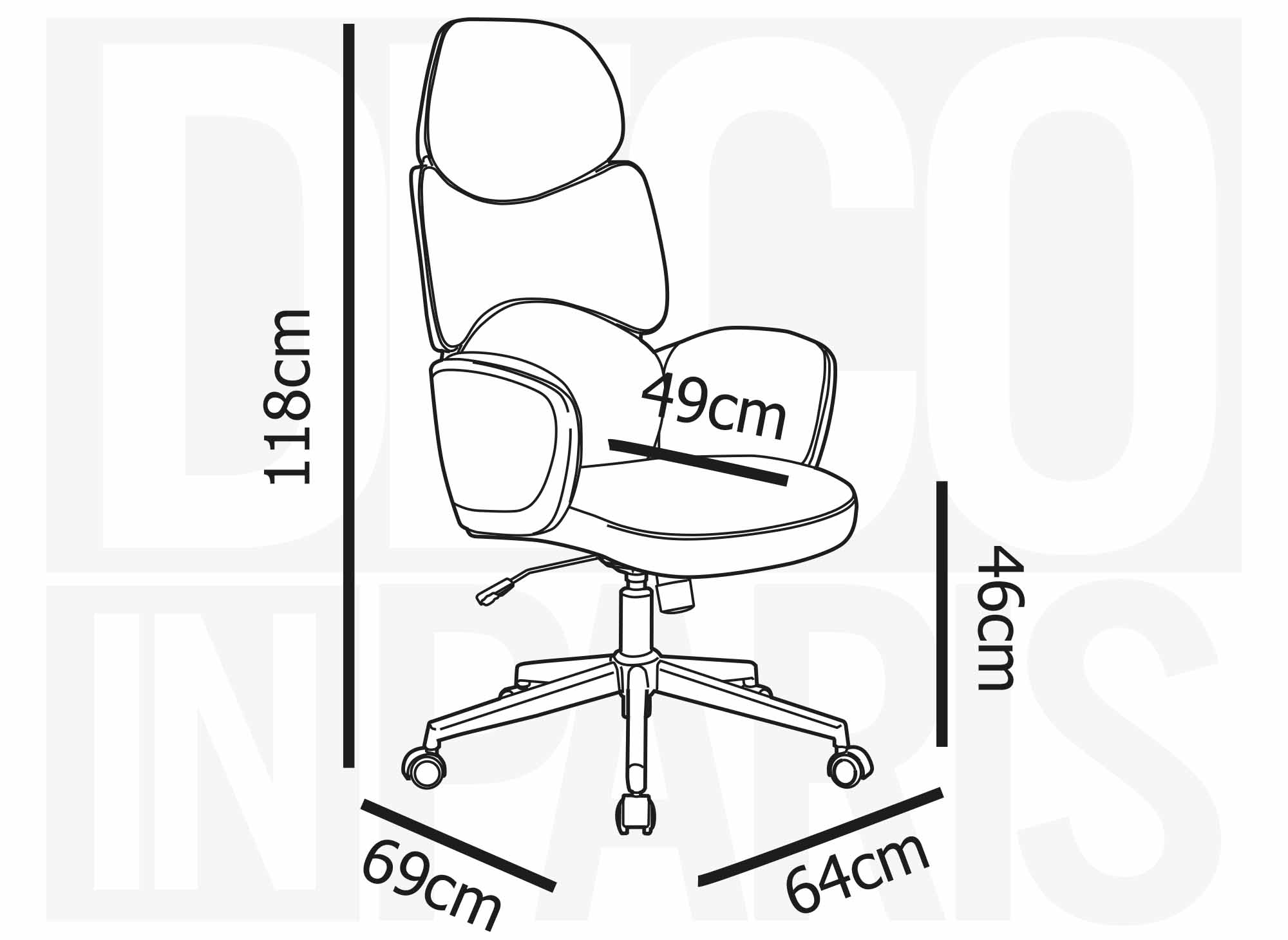 Fauteuil de bureau gris clair ALFA