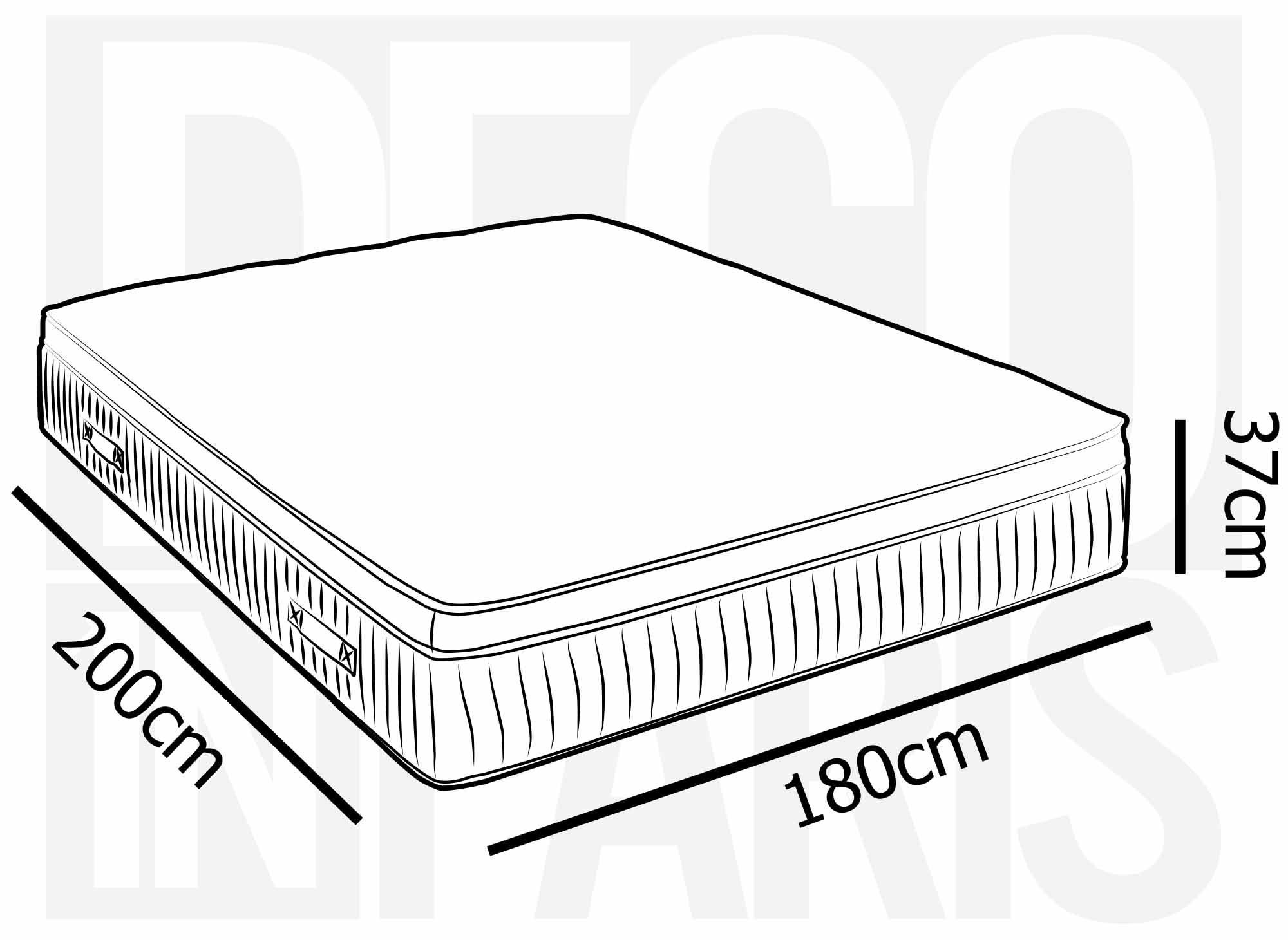 Matelas hybride mémoire de forme 180 x 200 cm épaisseur 37 cm - PILLOW