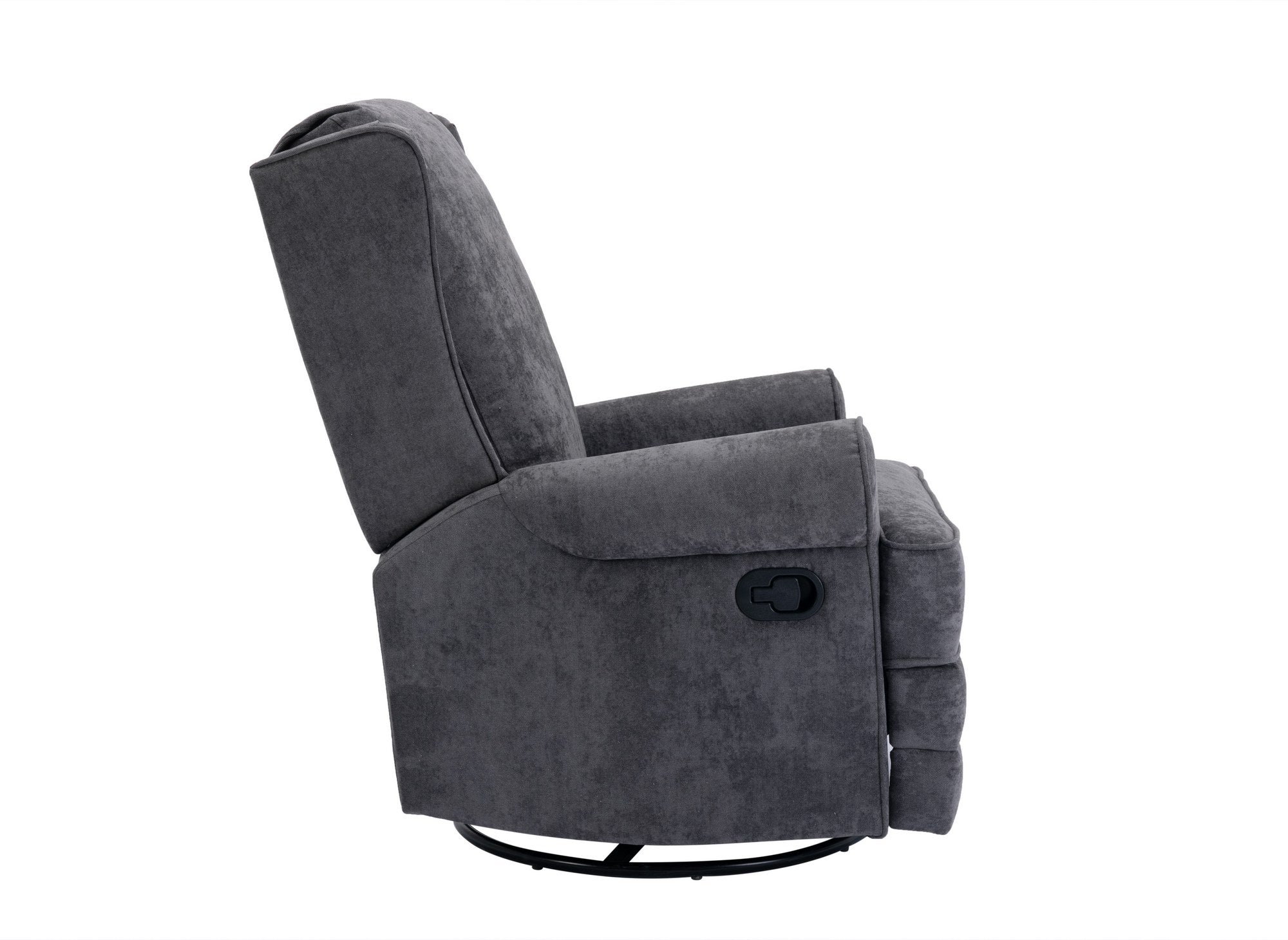 Fauteuil relax pivotant en tissu gris BRODY