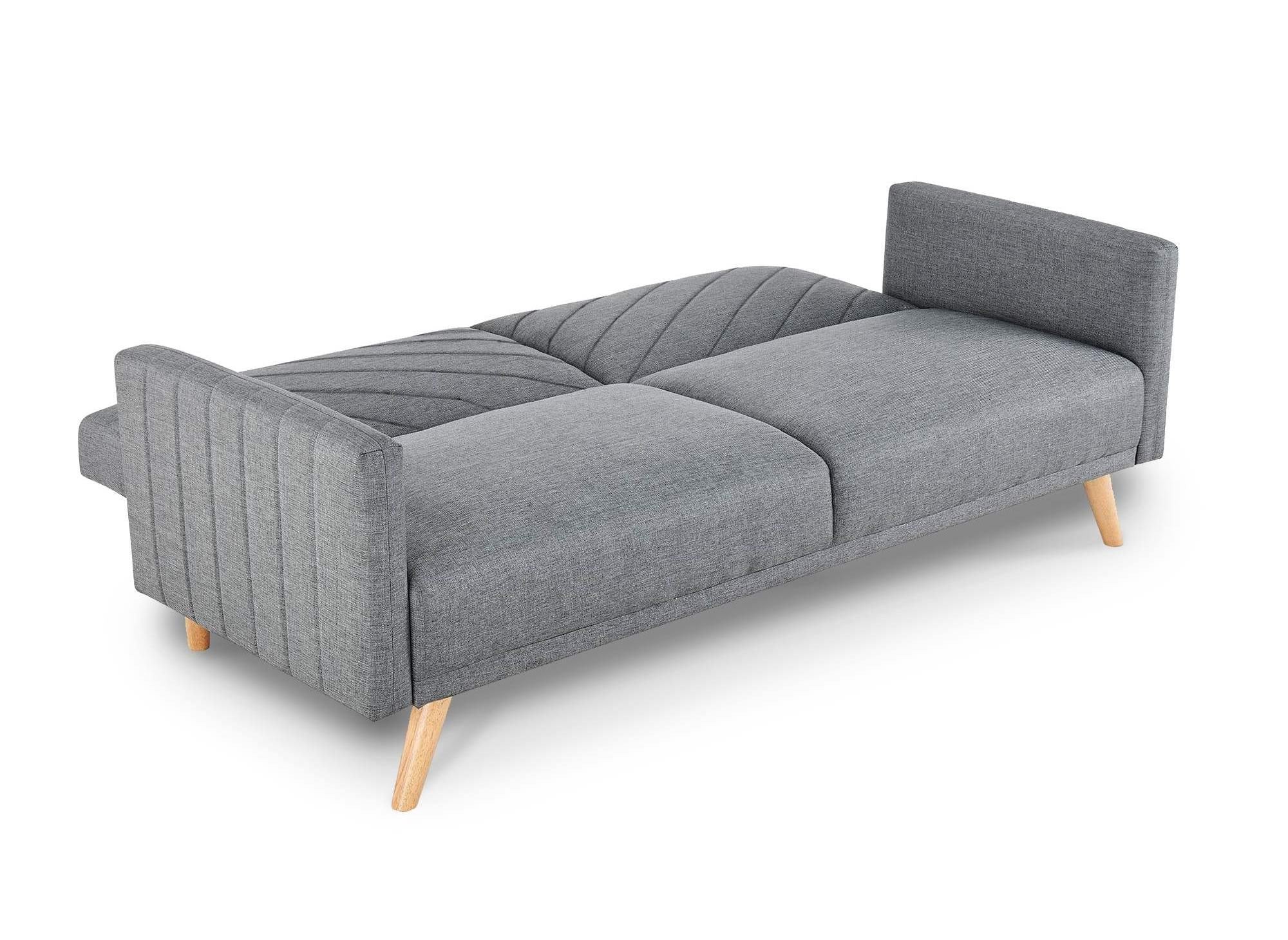 Canapé 3 places convertible scandinave en tissu gris BALDER