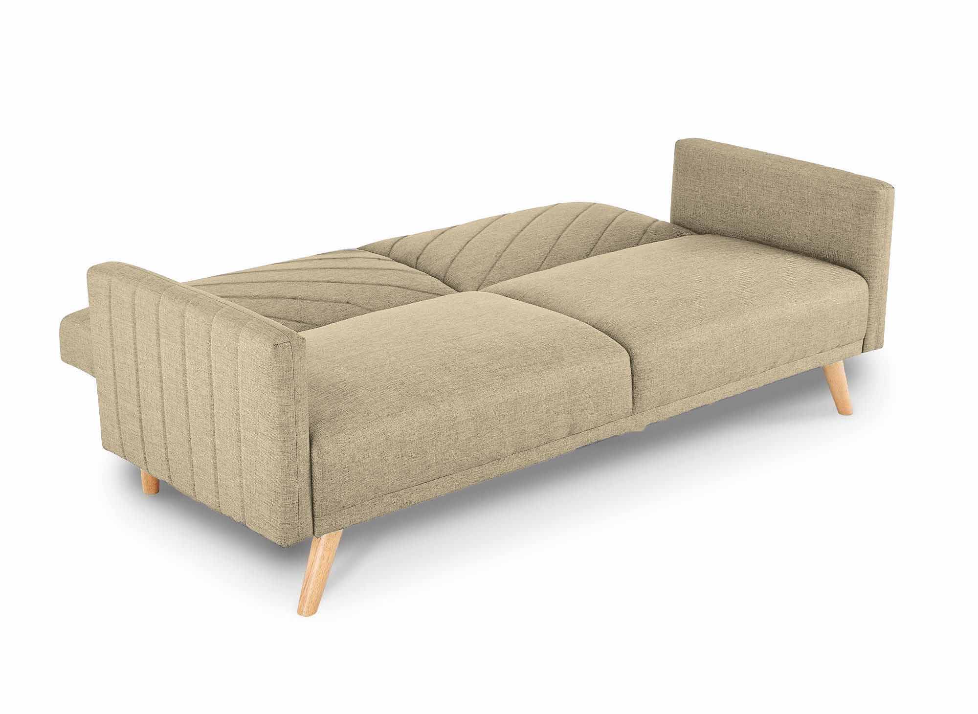 Canapé 3 places convertible scandinave en tissu beige BALDER