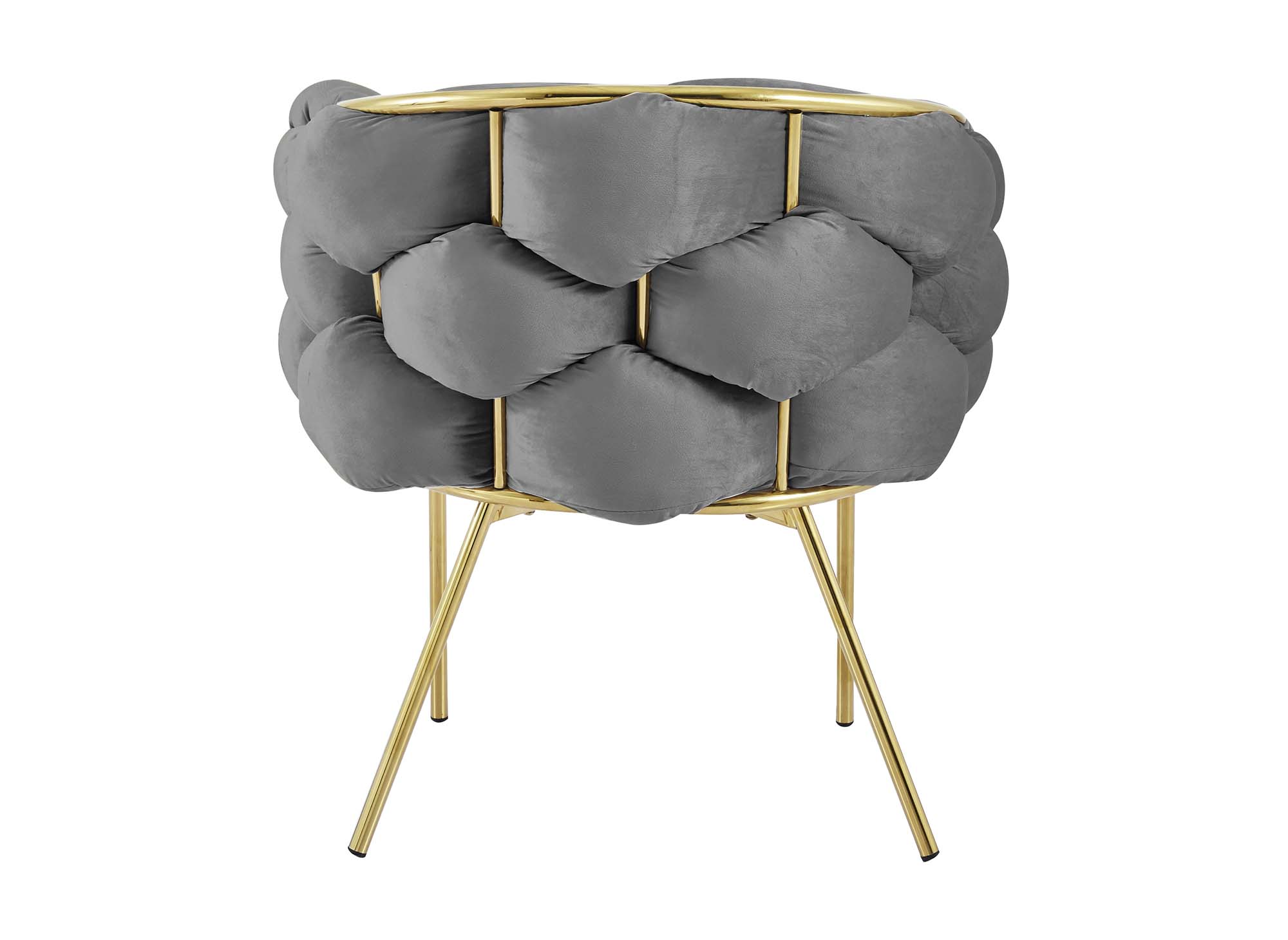 Lot de 2 chaises en velours gris pieds en métal doré CHARLOTTE