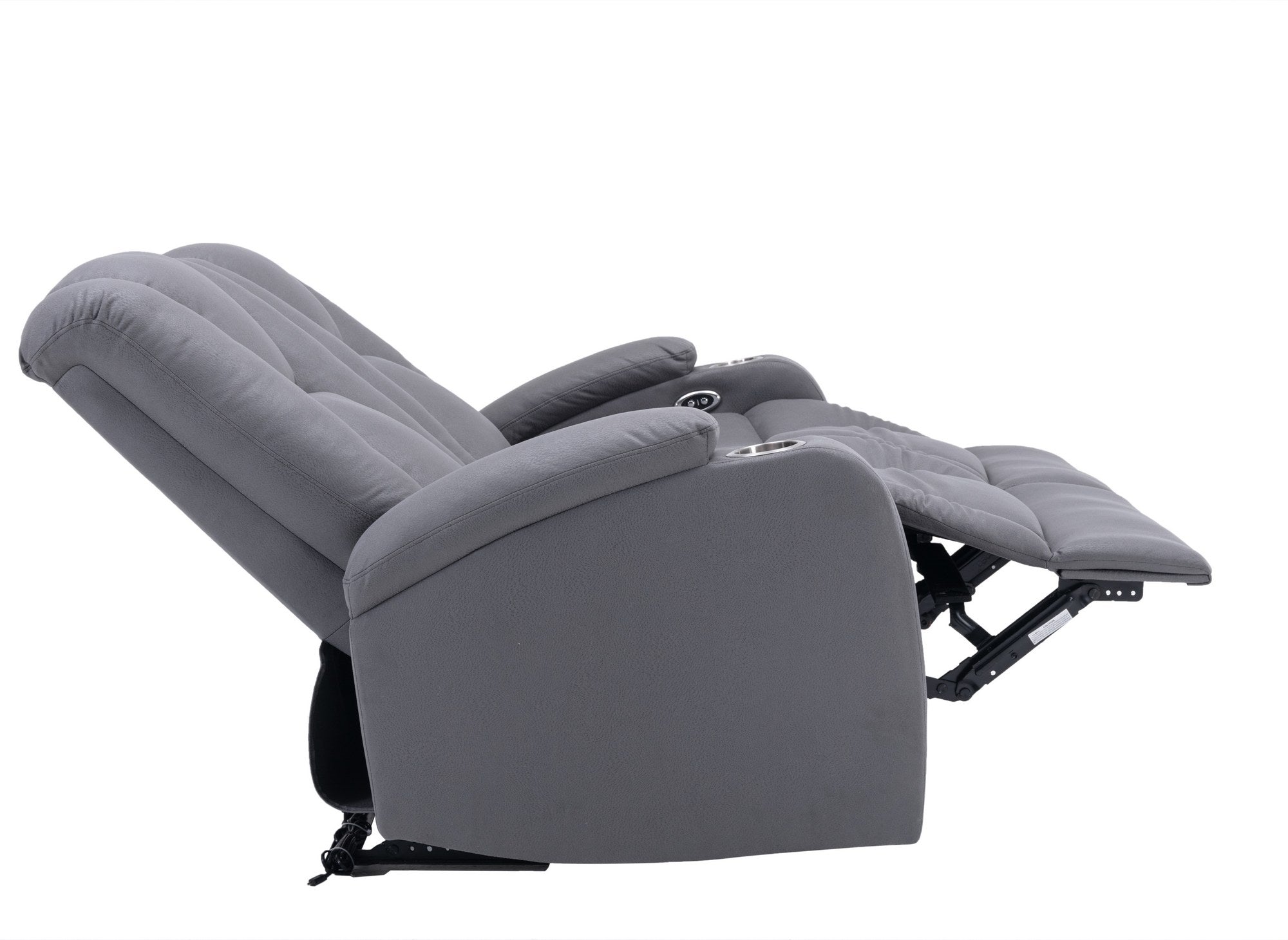 Divano relax elettrico a 2 posti in tessuto microfibra grigio EL CLARENCE