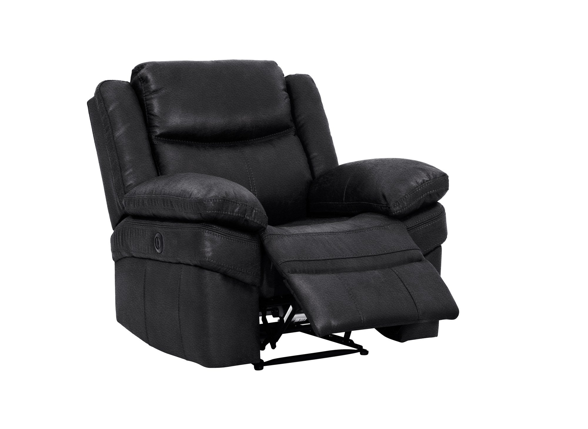 Fauteuil relax électrique en simili cuir noir ALFRED
