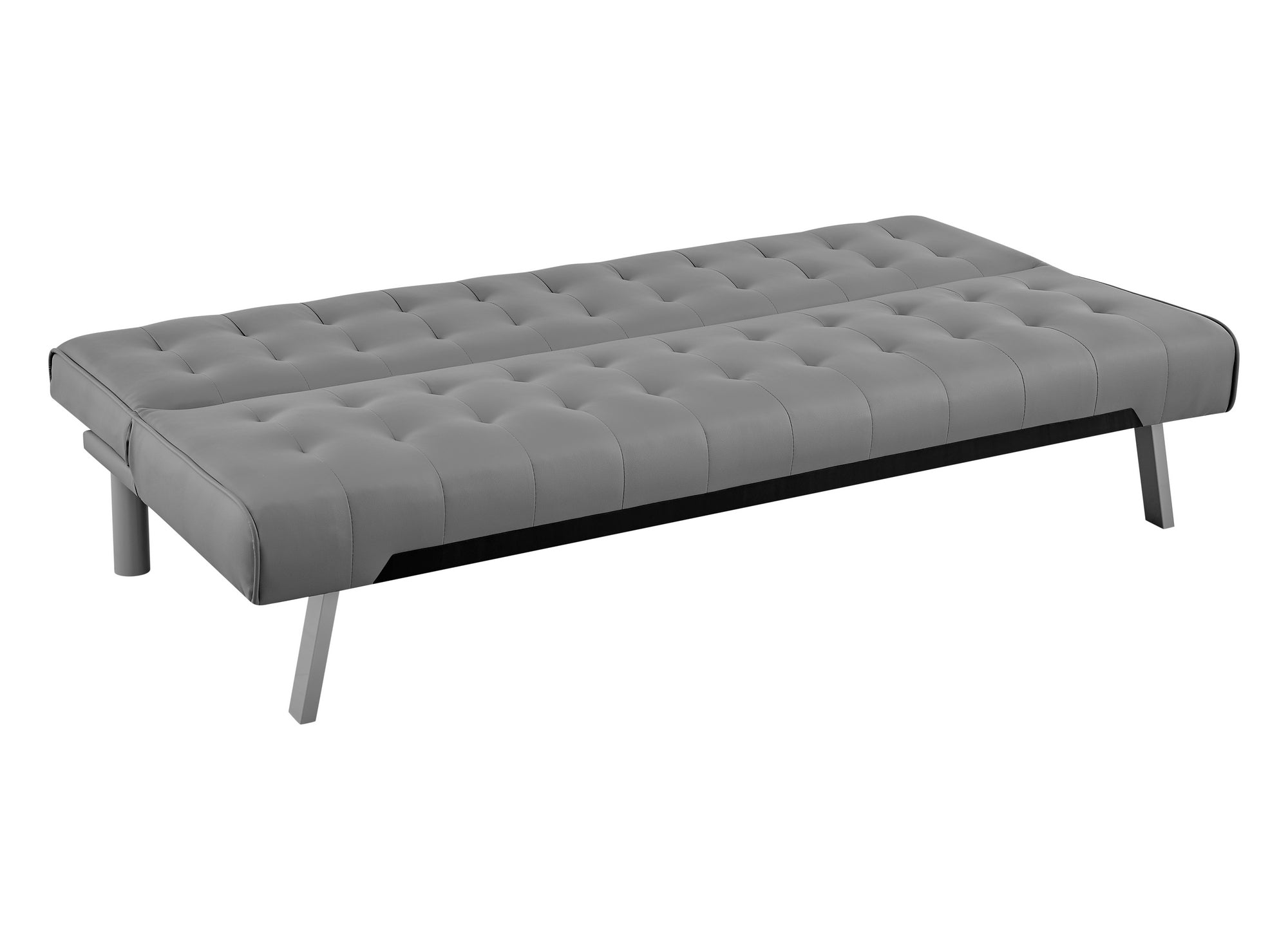 Banquette clic-clac capitonné design gris KEDY
