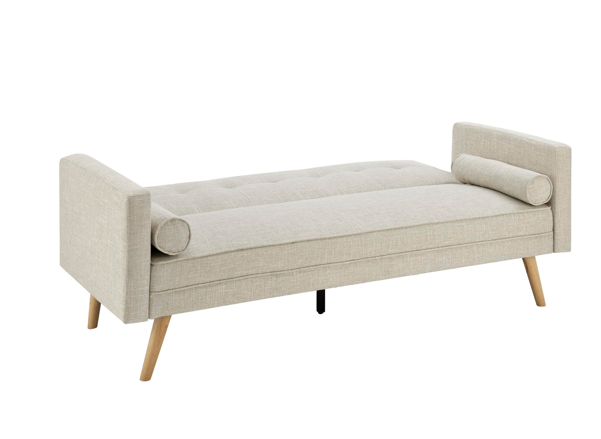 Banquette clic clac beige en tissu TANIA