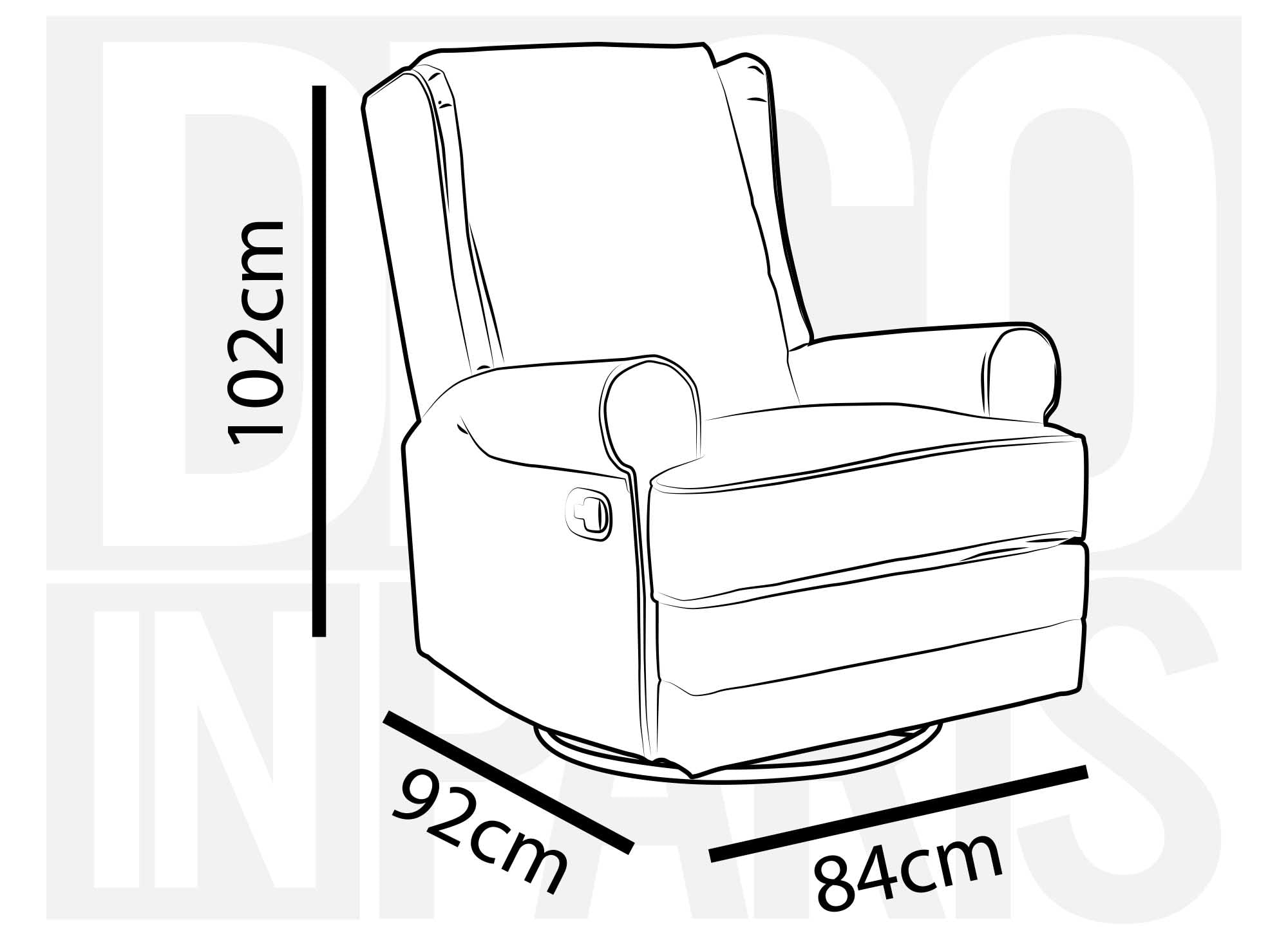 Fauteuil relax pivotant en tissu marron BRODY