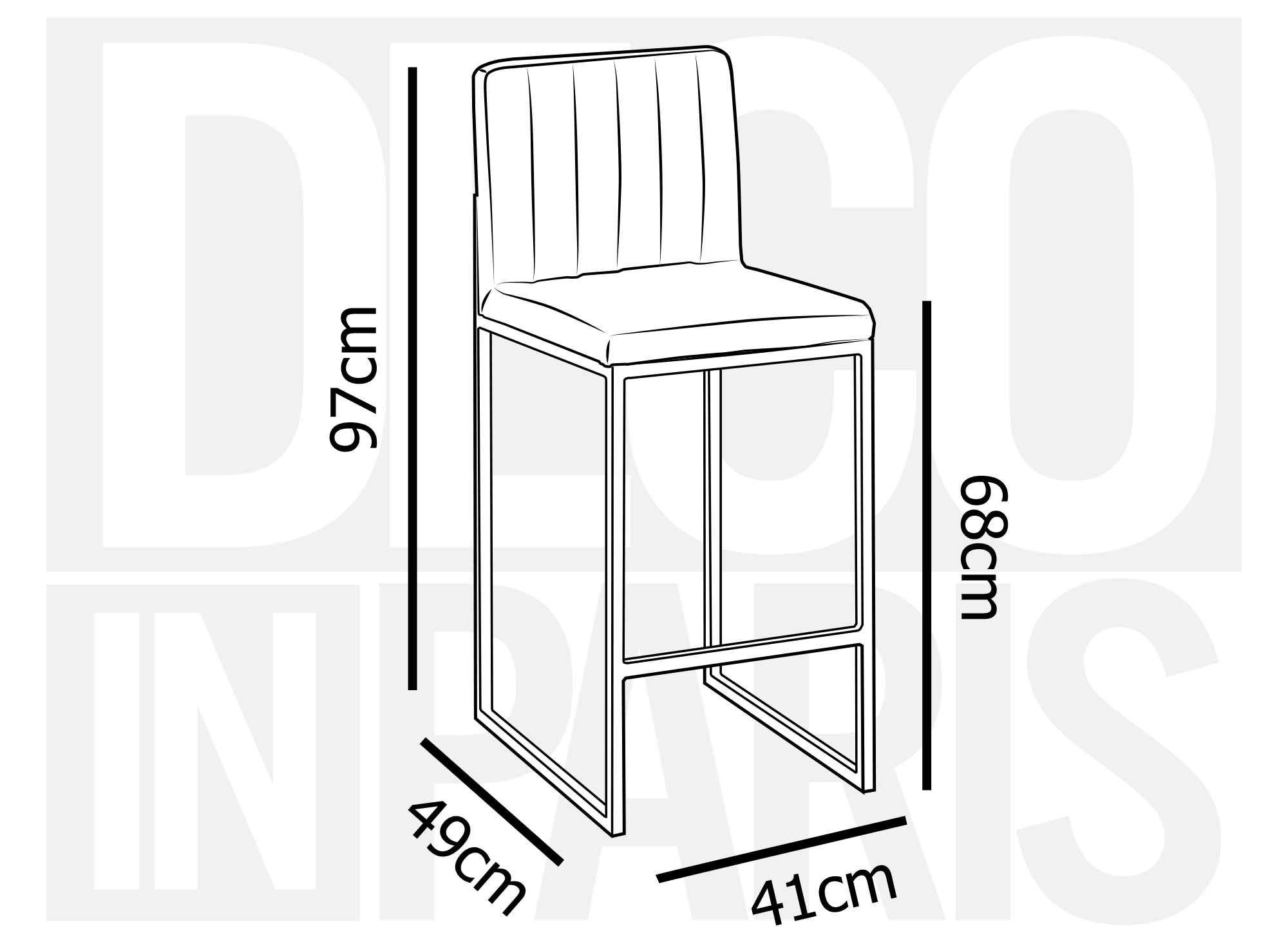 Lot de 2 tabourets de bar design en velours bleu FRIDA