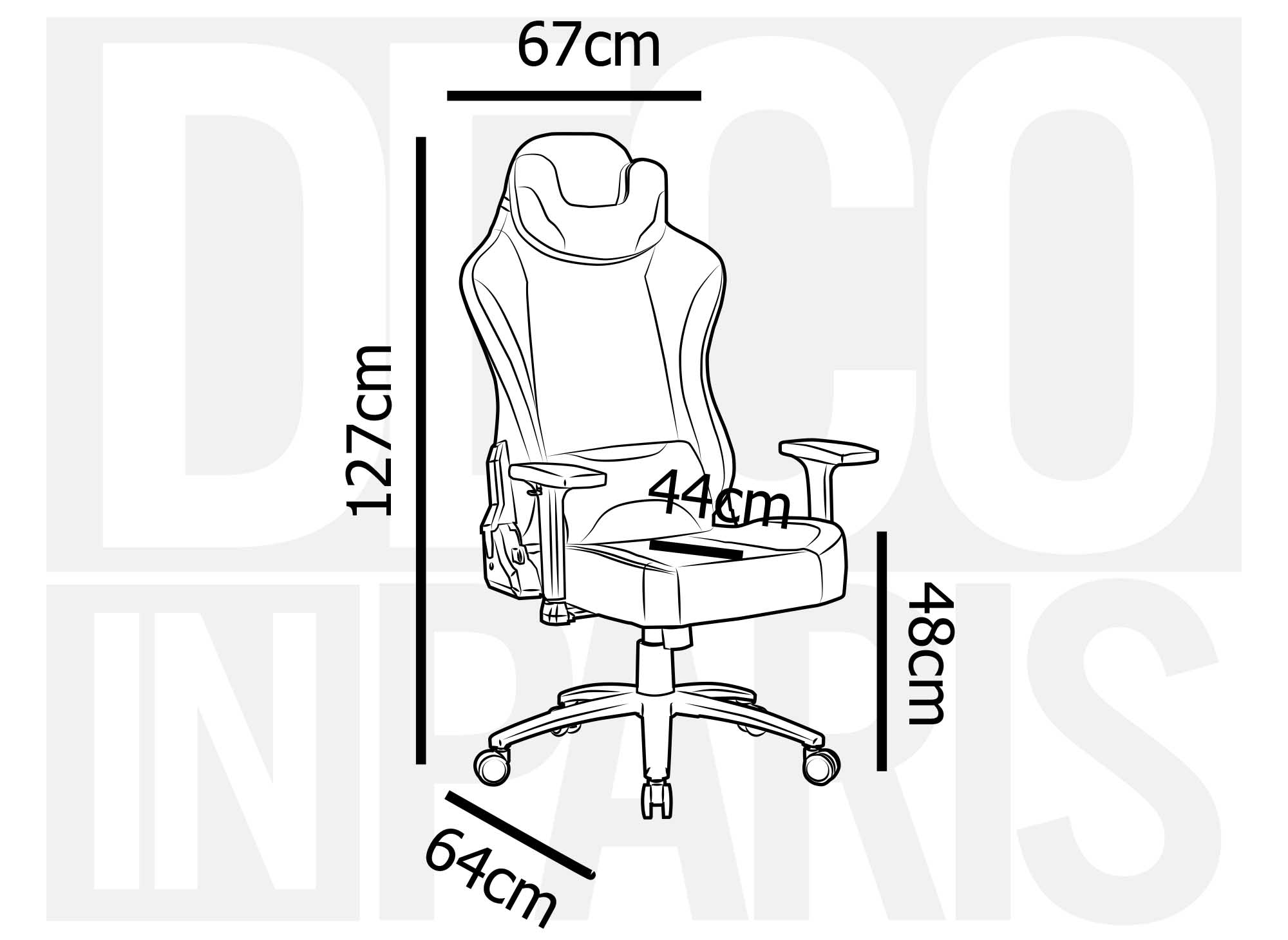 Fauteuil de bureau gaming en simili cuir noir et rouge EVALD