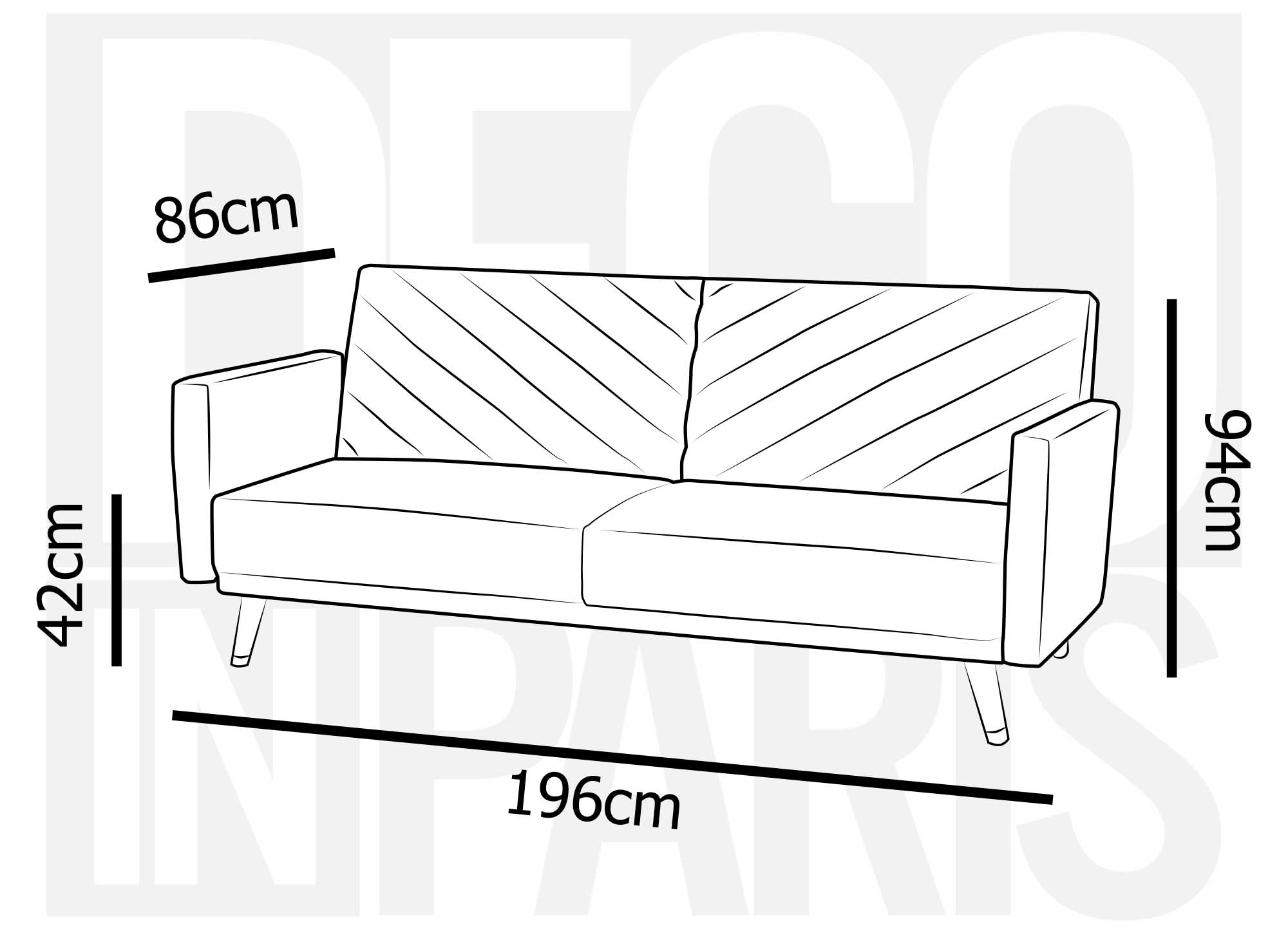 Canapé 3 places convertible scandinave en tissu beige BALDER
