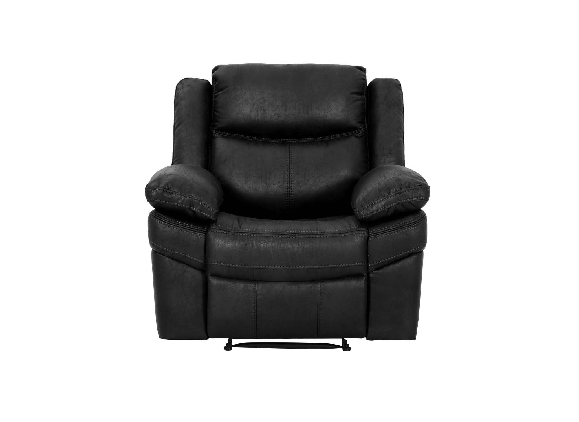 Fauteuil relax électrique en simili cuir noir ALFRED