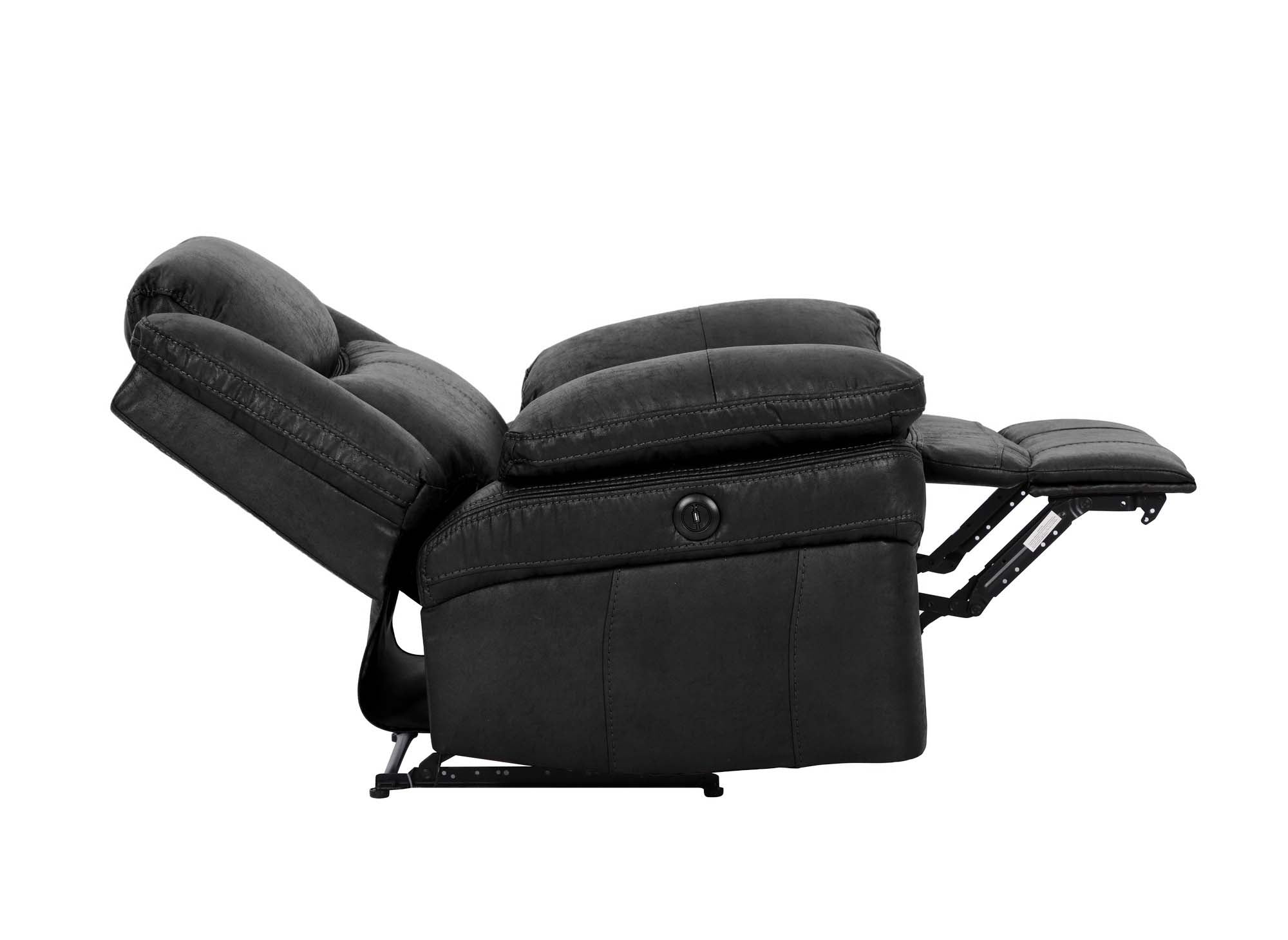 Fauteuil relax électrique en simili cuir noir ALFRED