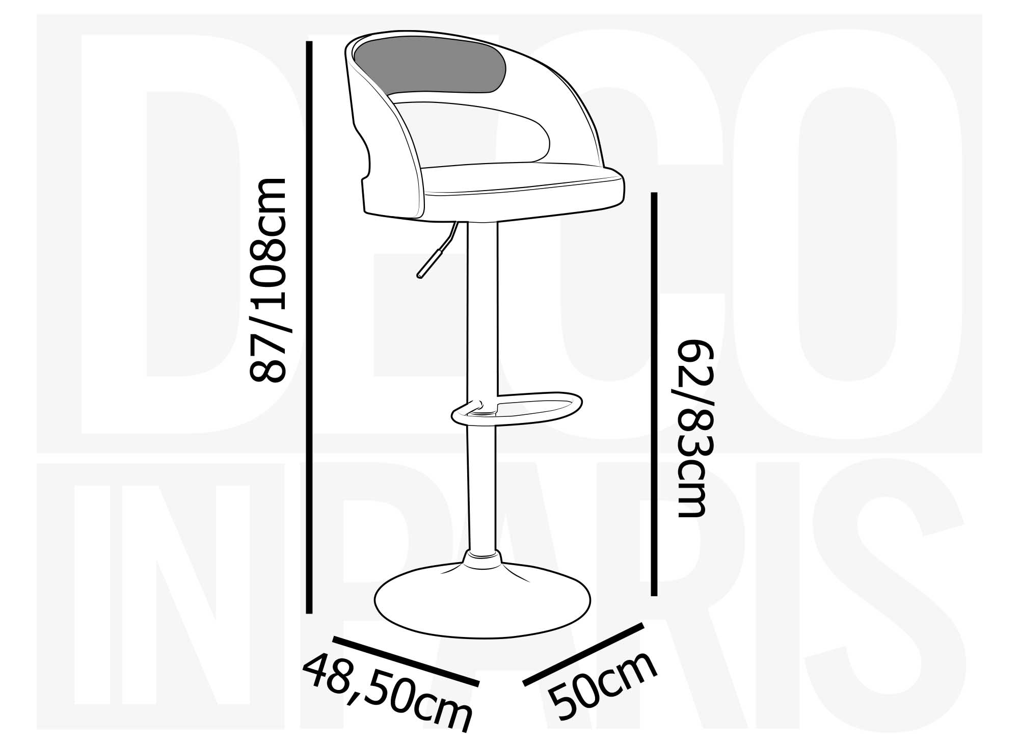 Tabouret de bar marron et noir KENT