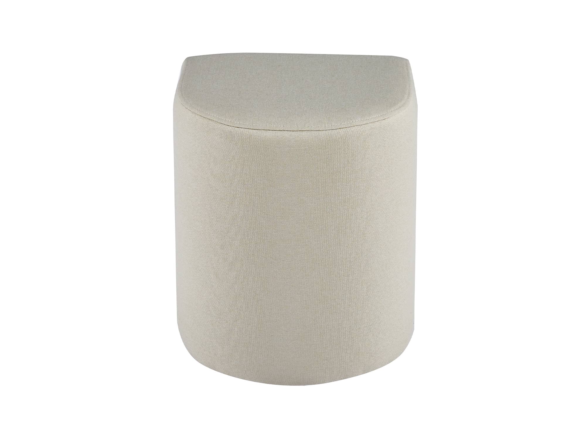 Ensemble table basse couleur bois avec 2 poufs en tissu beige JUDITH