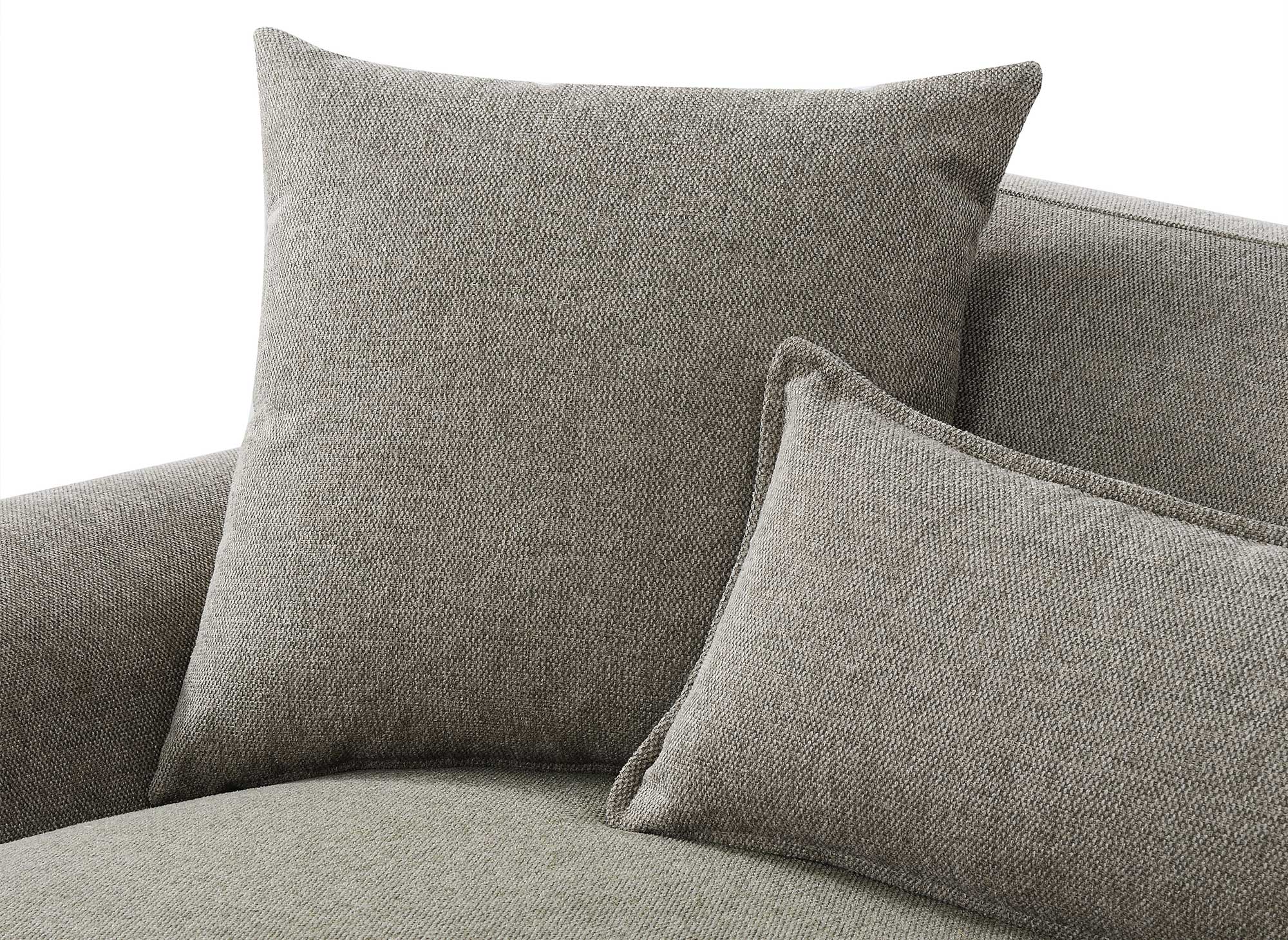 Canapé d'angle scandinave avec méridienne en tissu taupe KAROLINA - Angle Gauche