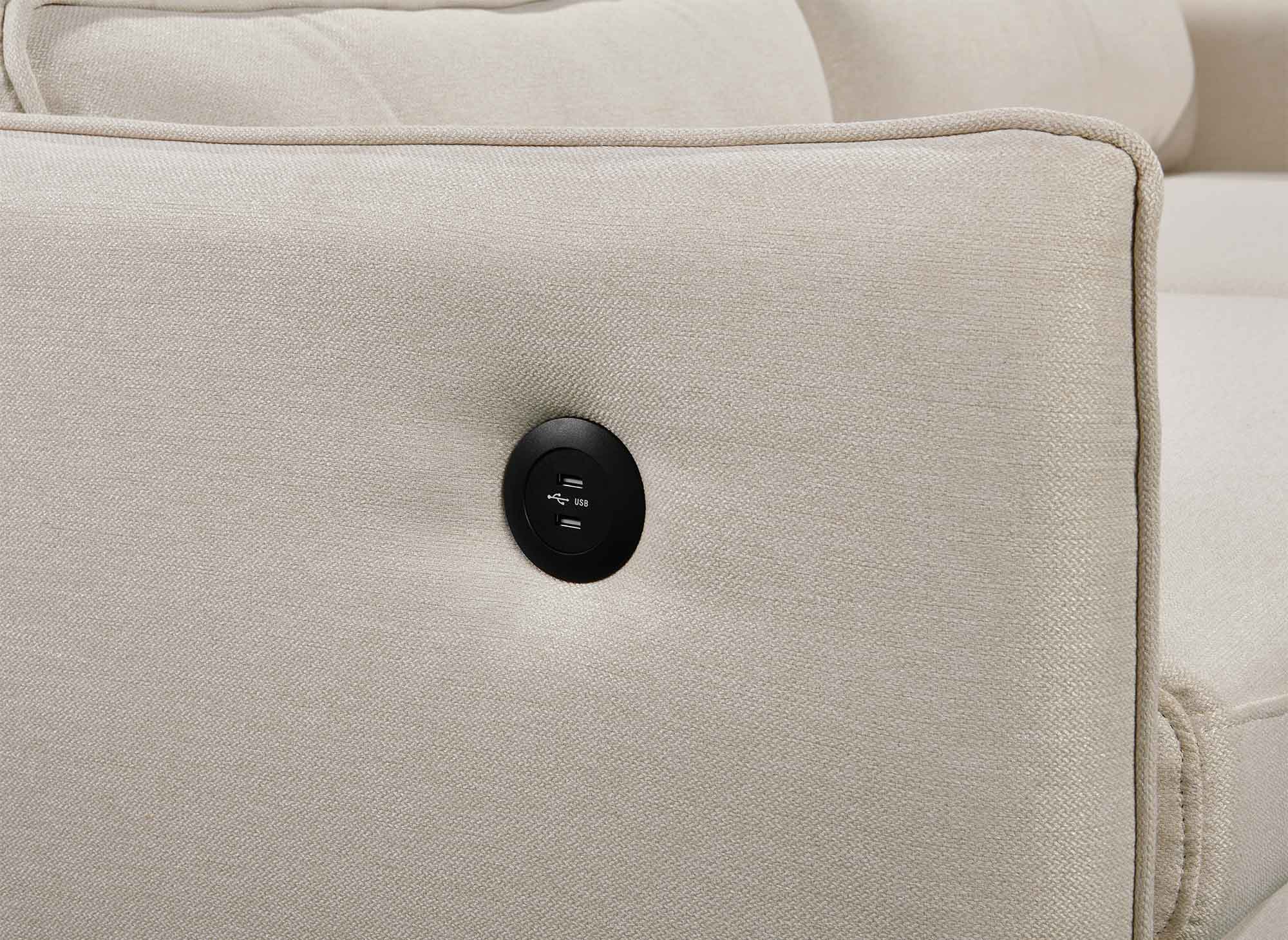 Canapé convertible 3 places en tissu beige ZADIG