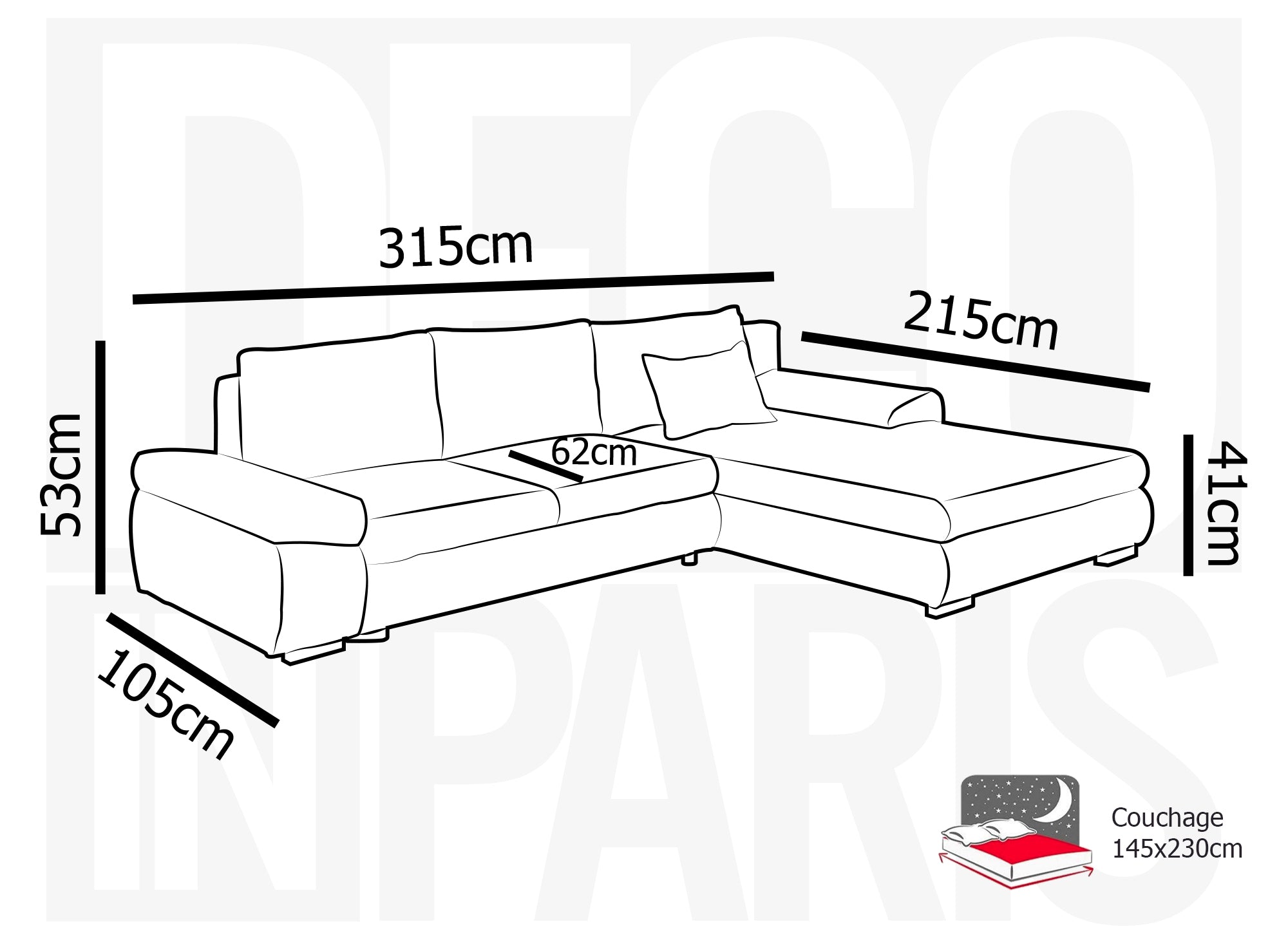 Canapé d'angle convertible réversible avec coffre en velours chiné beige SOLEA