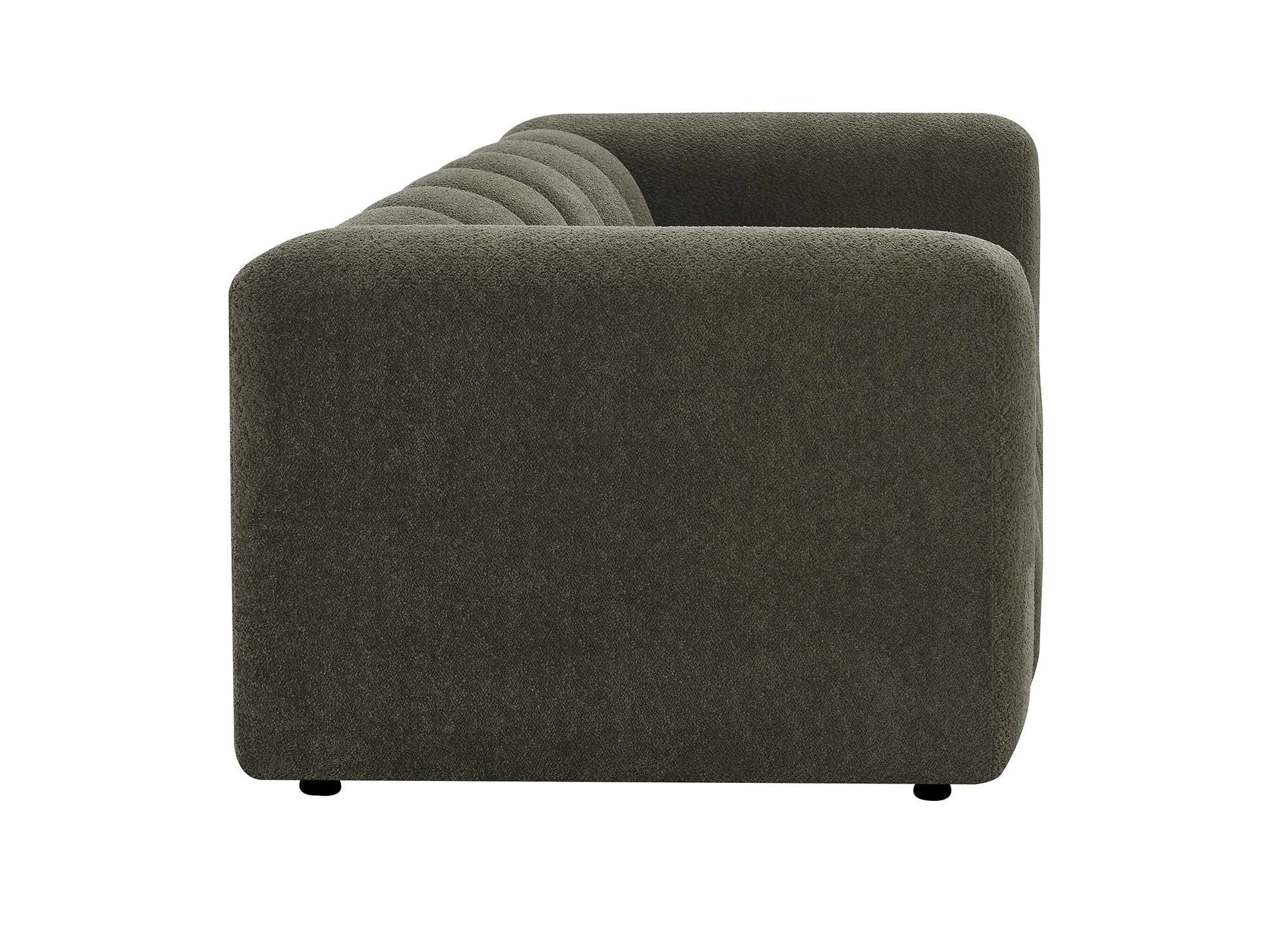 Canapé 3 places en tissu bouclette vert AELIS