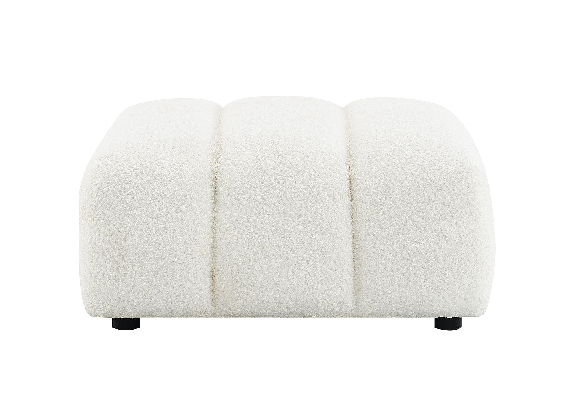 Pouf en tissu bouclette écru AELIS