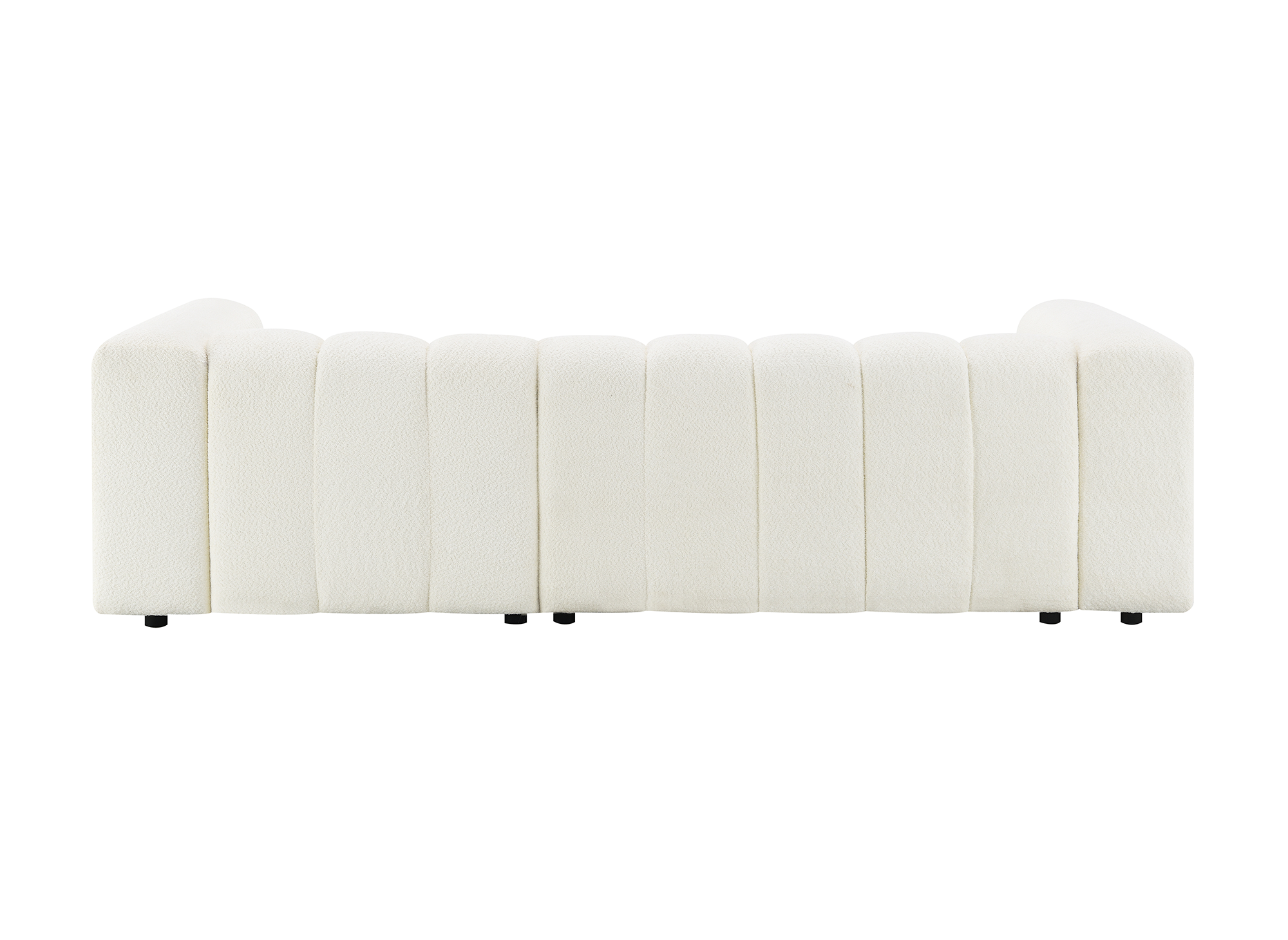 Canapé d'angle réversible en tissu bouclette écru AELIS