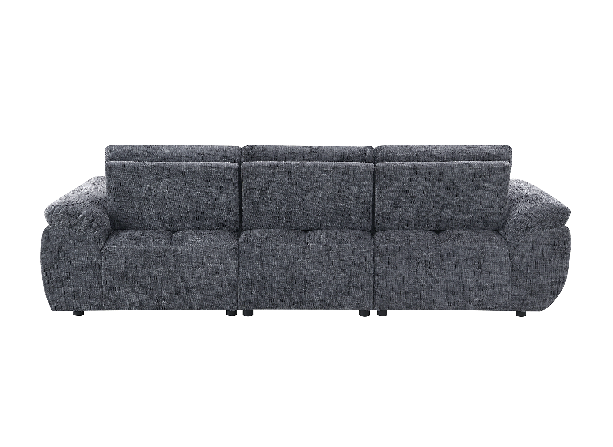 Canapé d’angle relax électrique en velours chiné gris ALPES - Angle droit