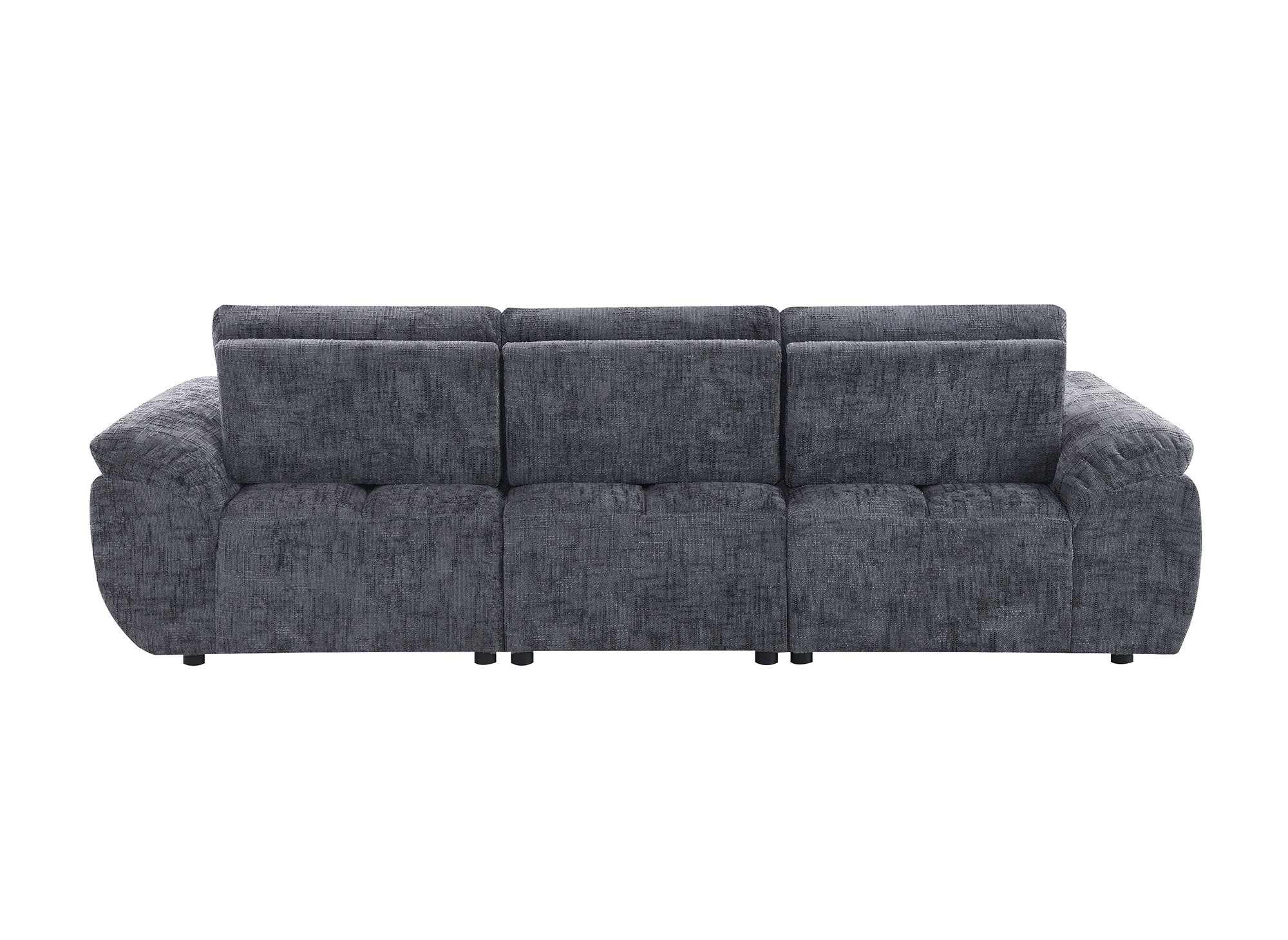 Canapé d’angle relax électrique en velours chiné gris ALPES - Angle gauche