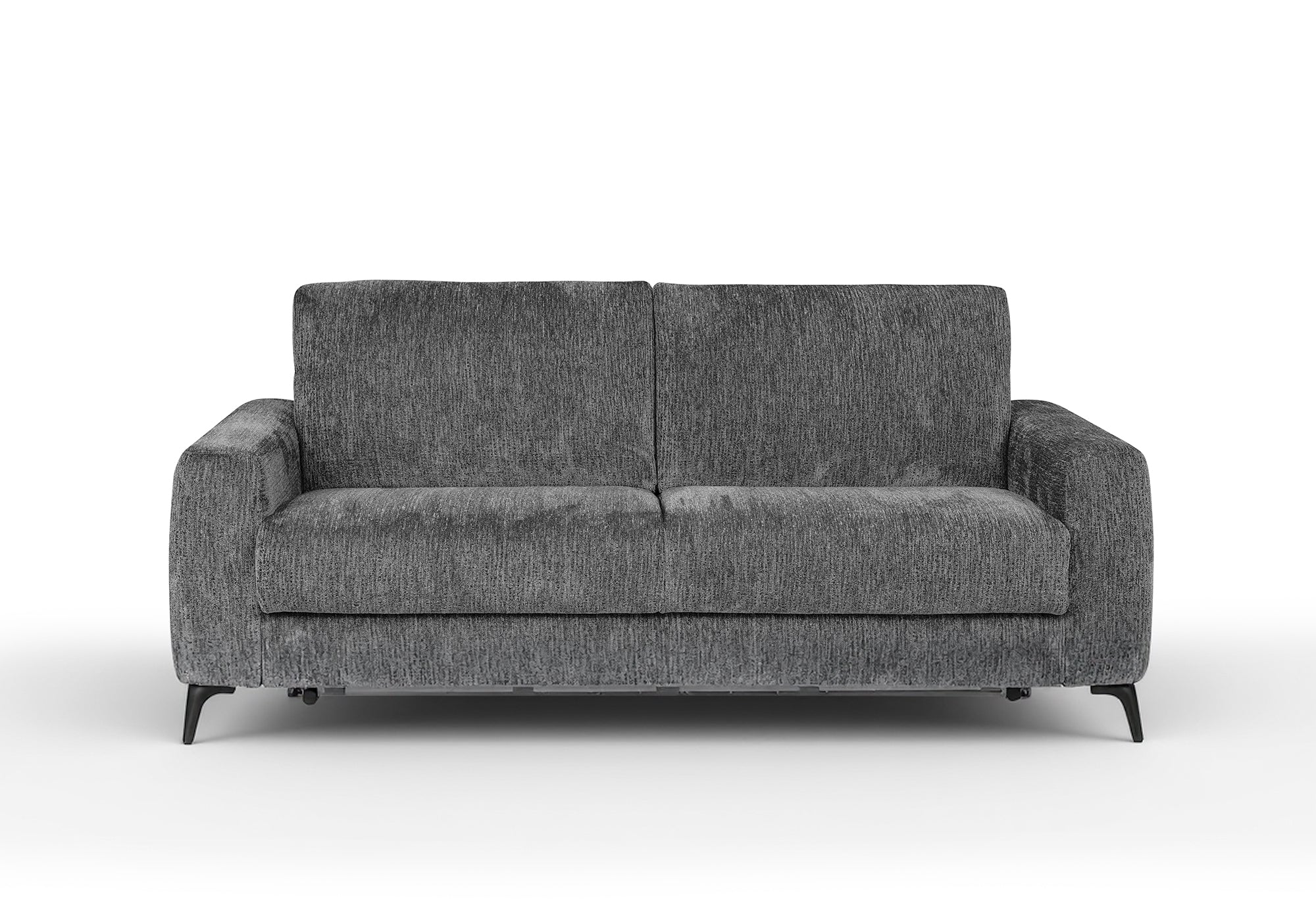 Canapé convertible 3 places en velours chiné gris foncé NONA