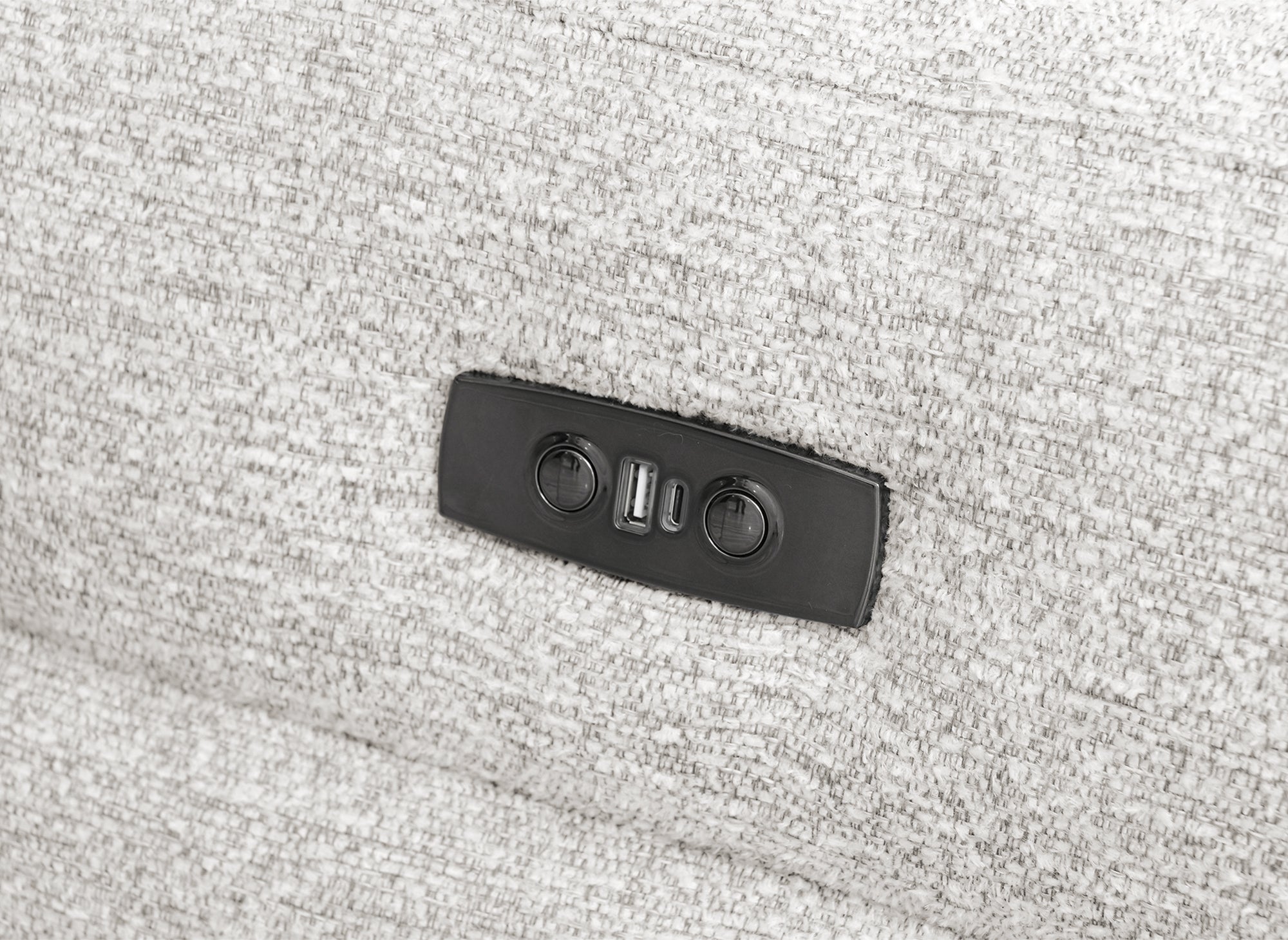 Divano relax elettrico a 3 posti in tessuto French terry beige DAVY