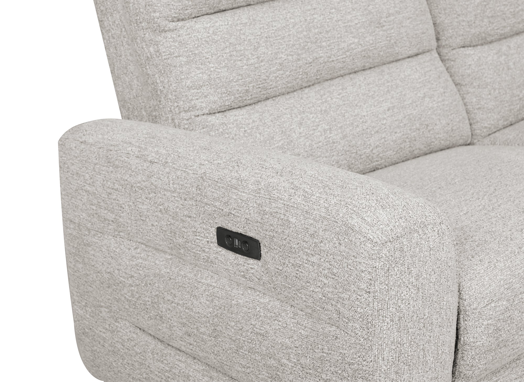 Divano relax elettrico a 3 posti in tessuto French terry beige DAVY