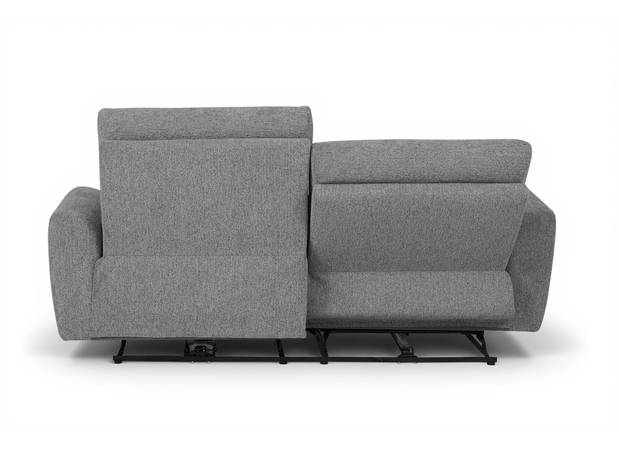 Divano relax elettrico 3 posti in tessuto French terry grigio DAVY