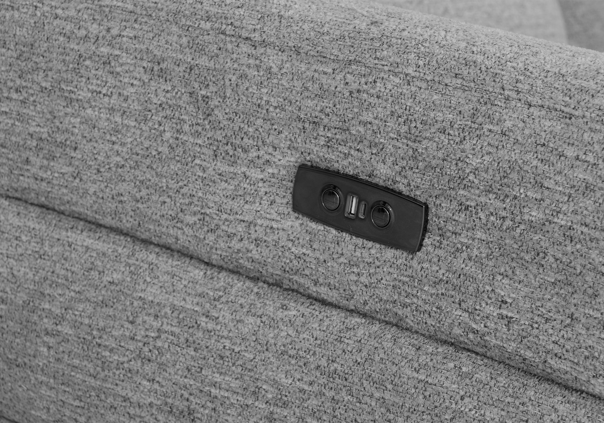 Divano relax elettrico 3 posti in tessuto French terry grigio DAVY
