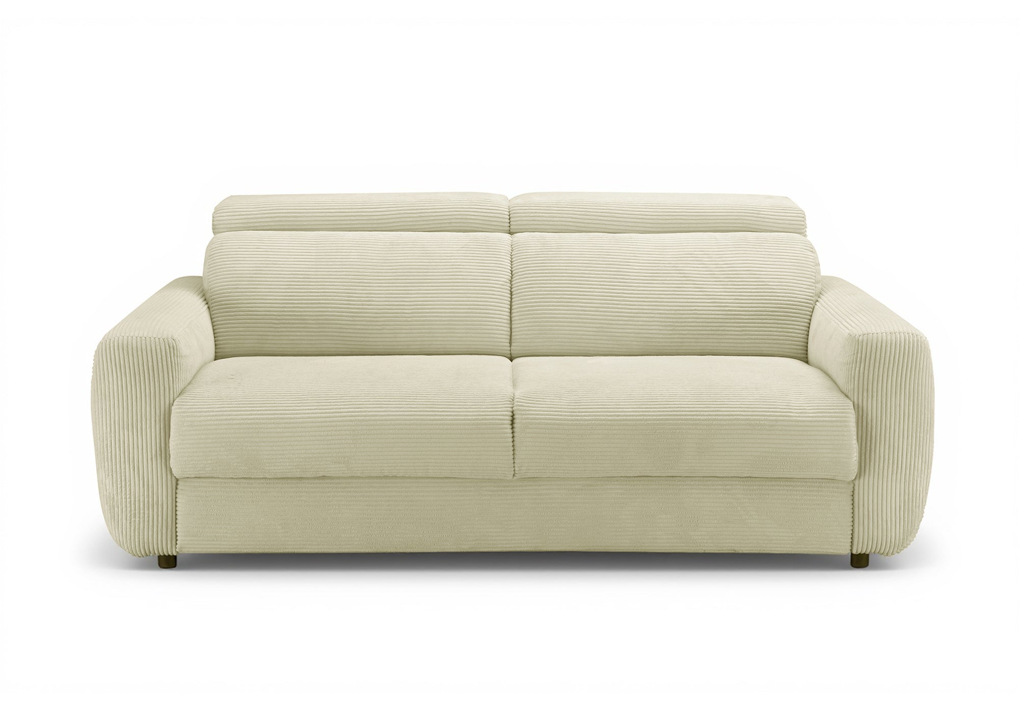 Canapé convertible 3 places en velours côtelé beige TOGO