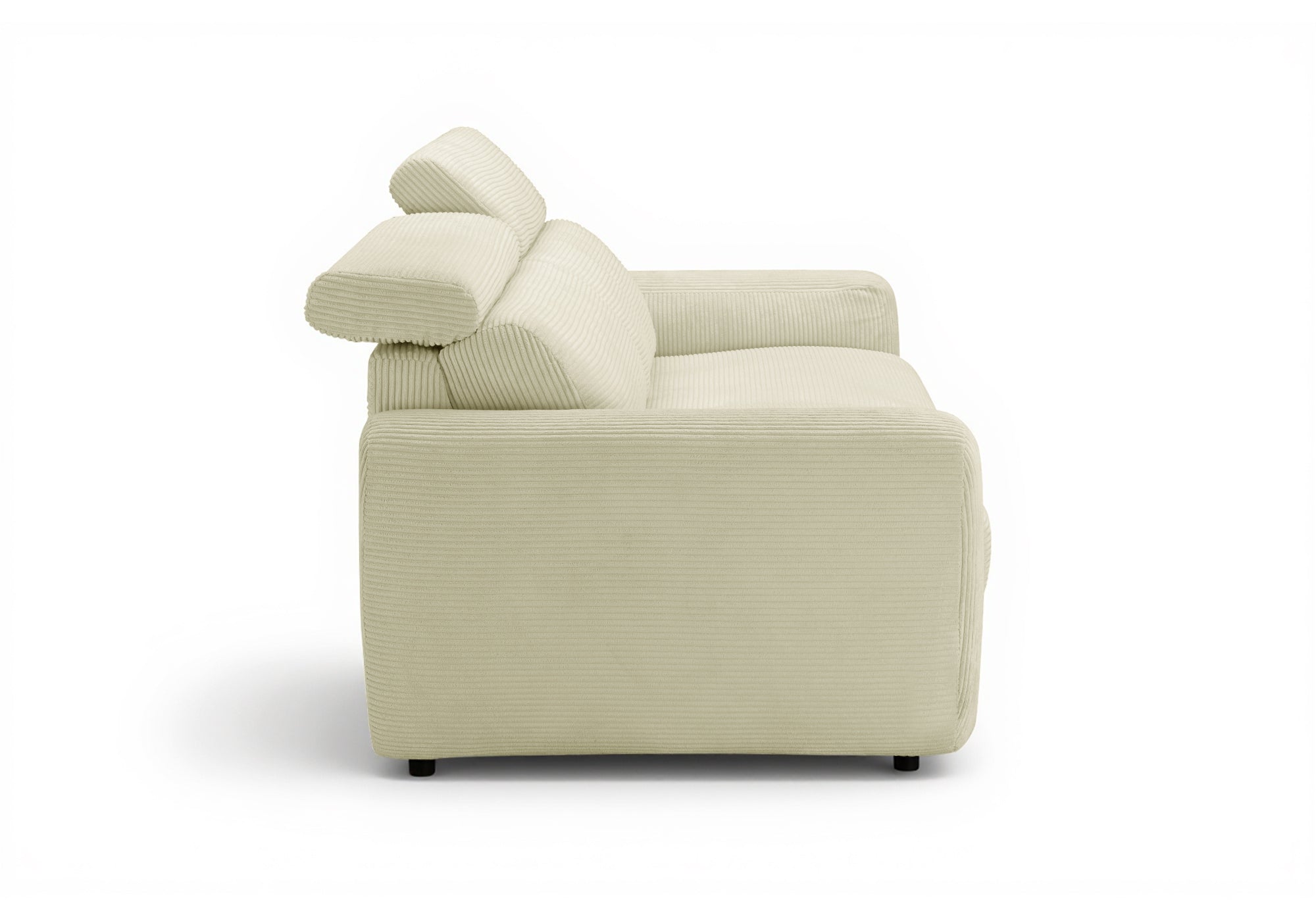 Canapé convertible 3 places en velours côtelé beige TOGO