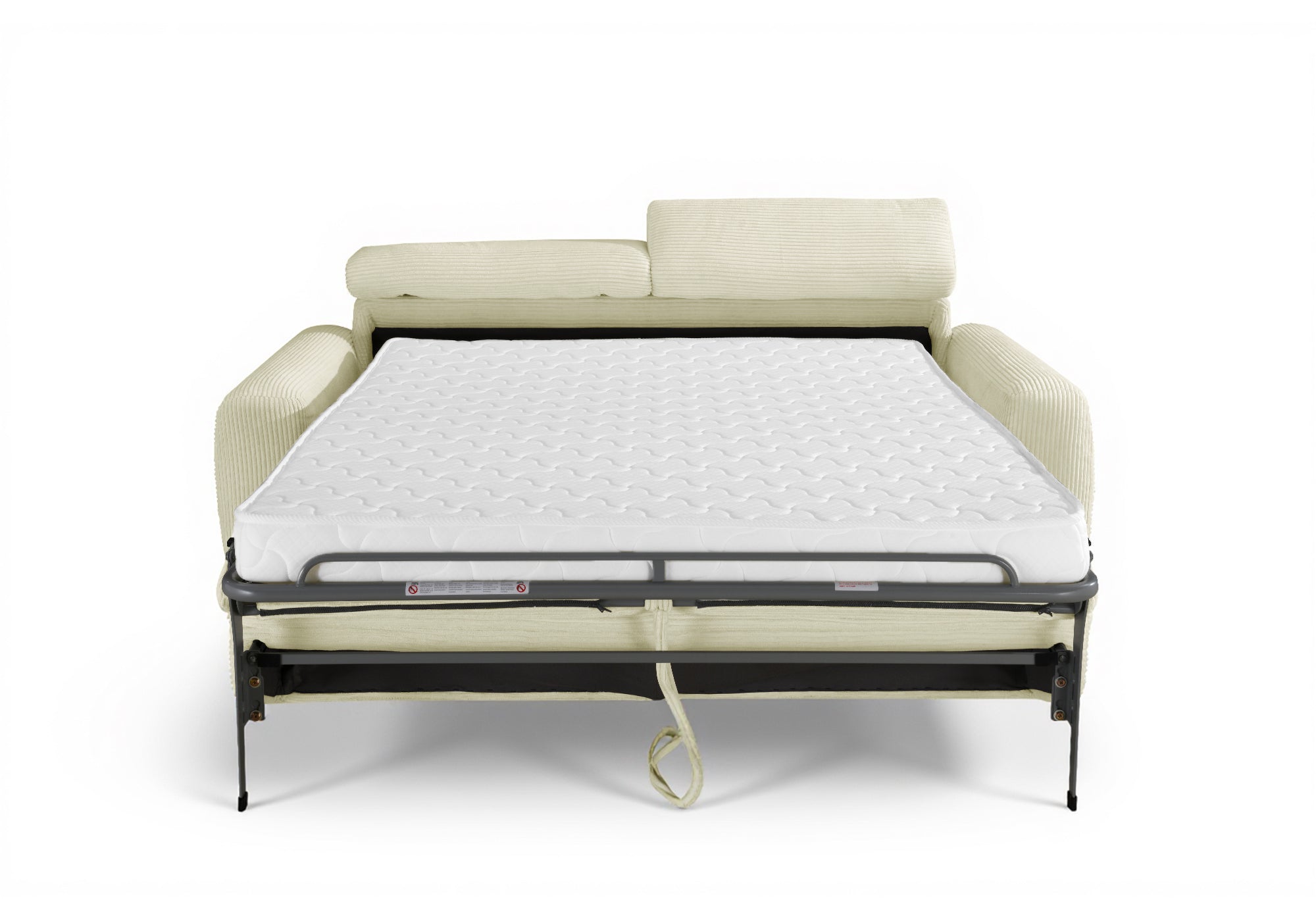 Canapé convertible 3 places en velours côtelé beige TOGO