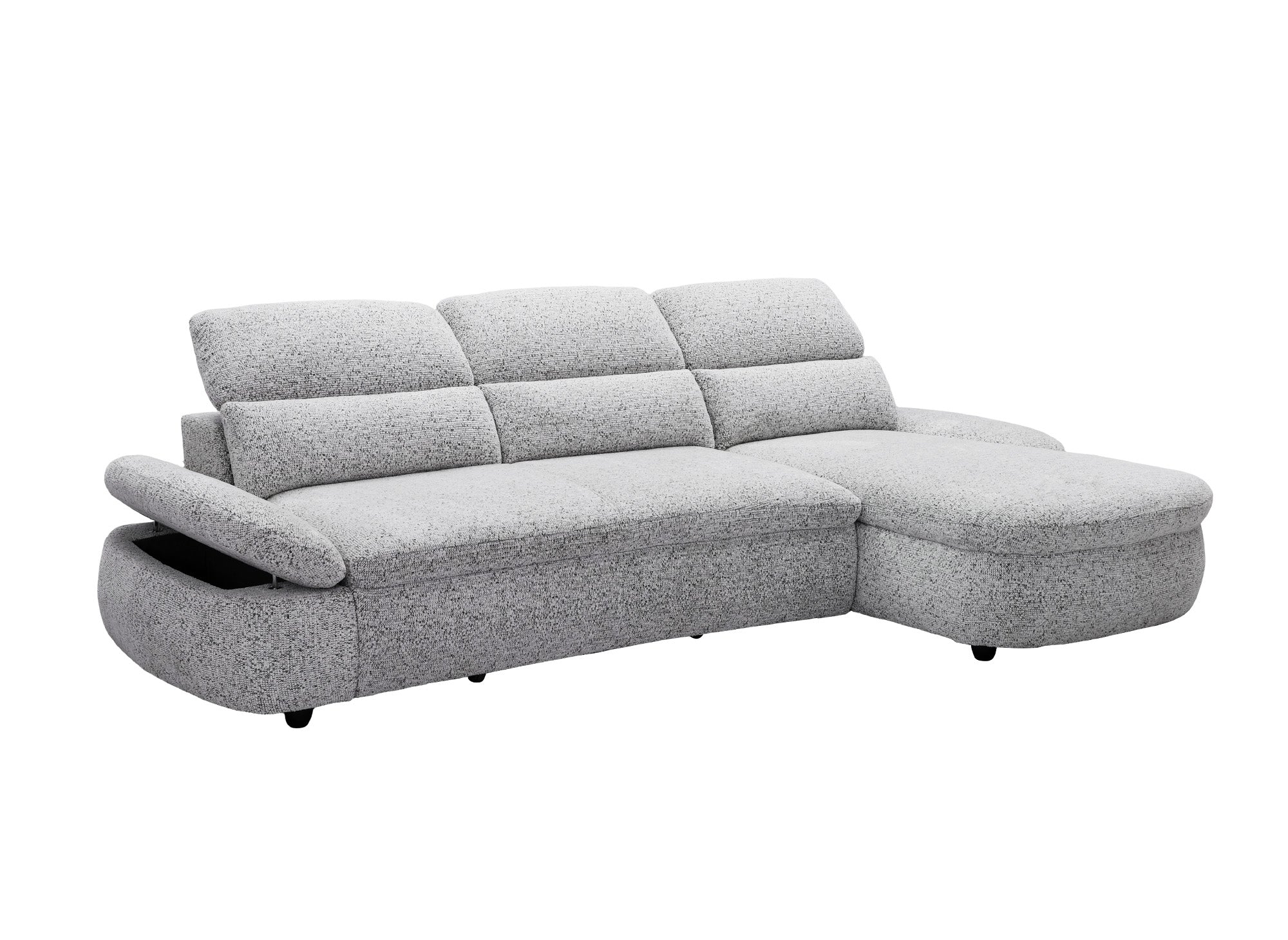 Divano angolare relax elettrico in tessuto spugna grigio CLEMENT - Angolo retto