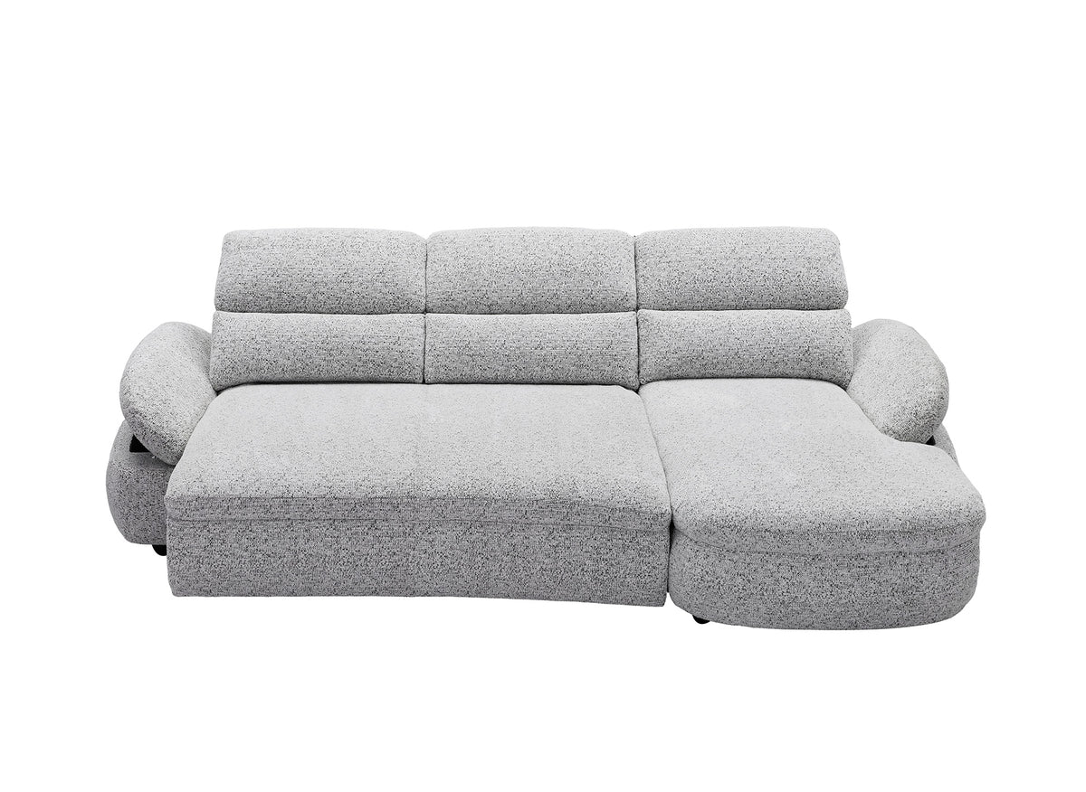 Divano angolare relax elettrico in tessuto spugna grigio CLEMENT - Angolo retto