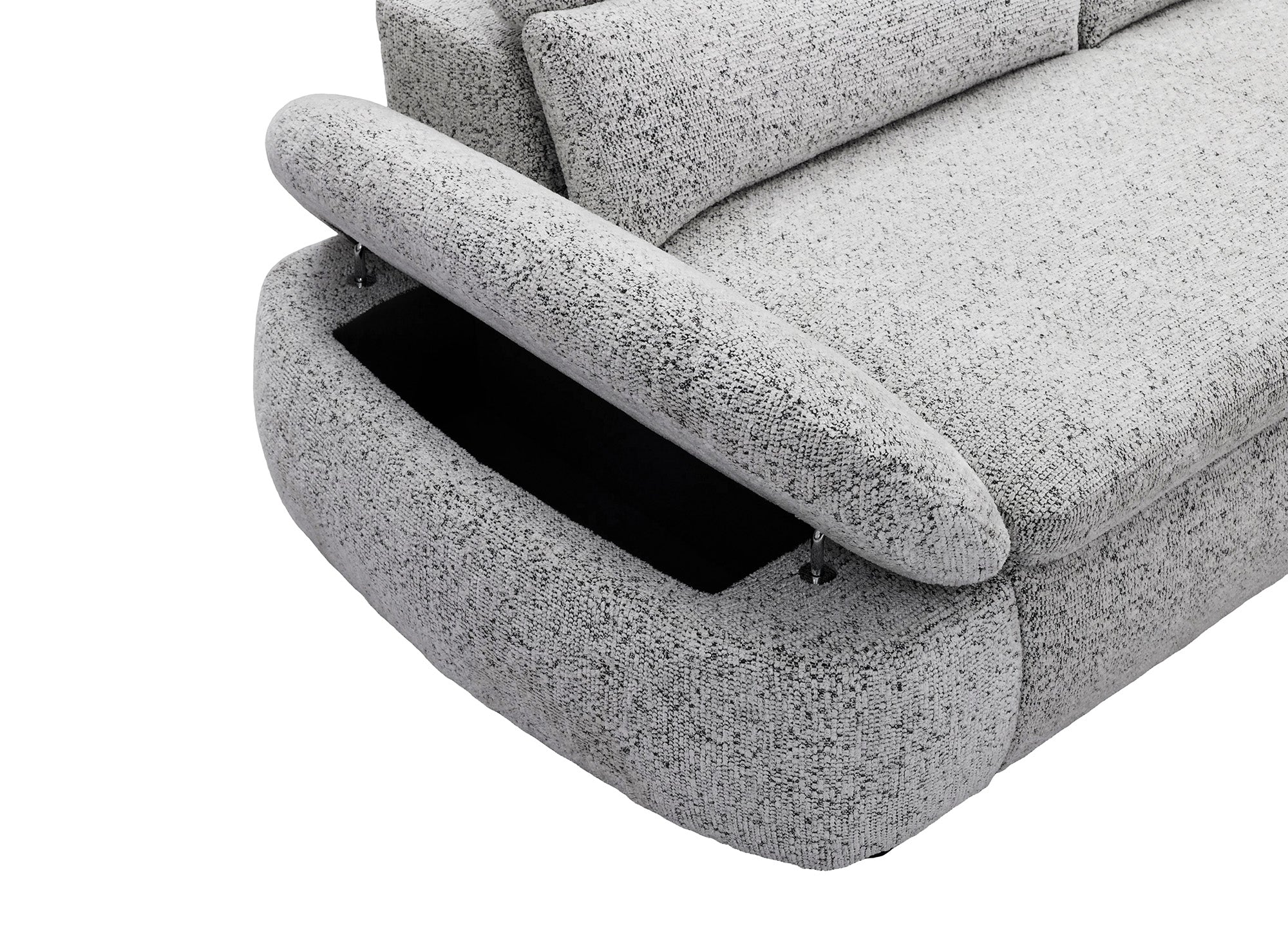 Divano angolare relax elettrico in tessuto spugna grigio CLEMENT - Angolo retto