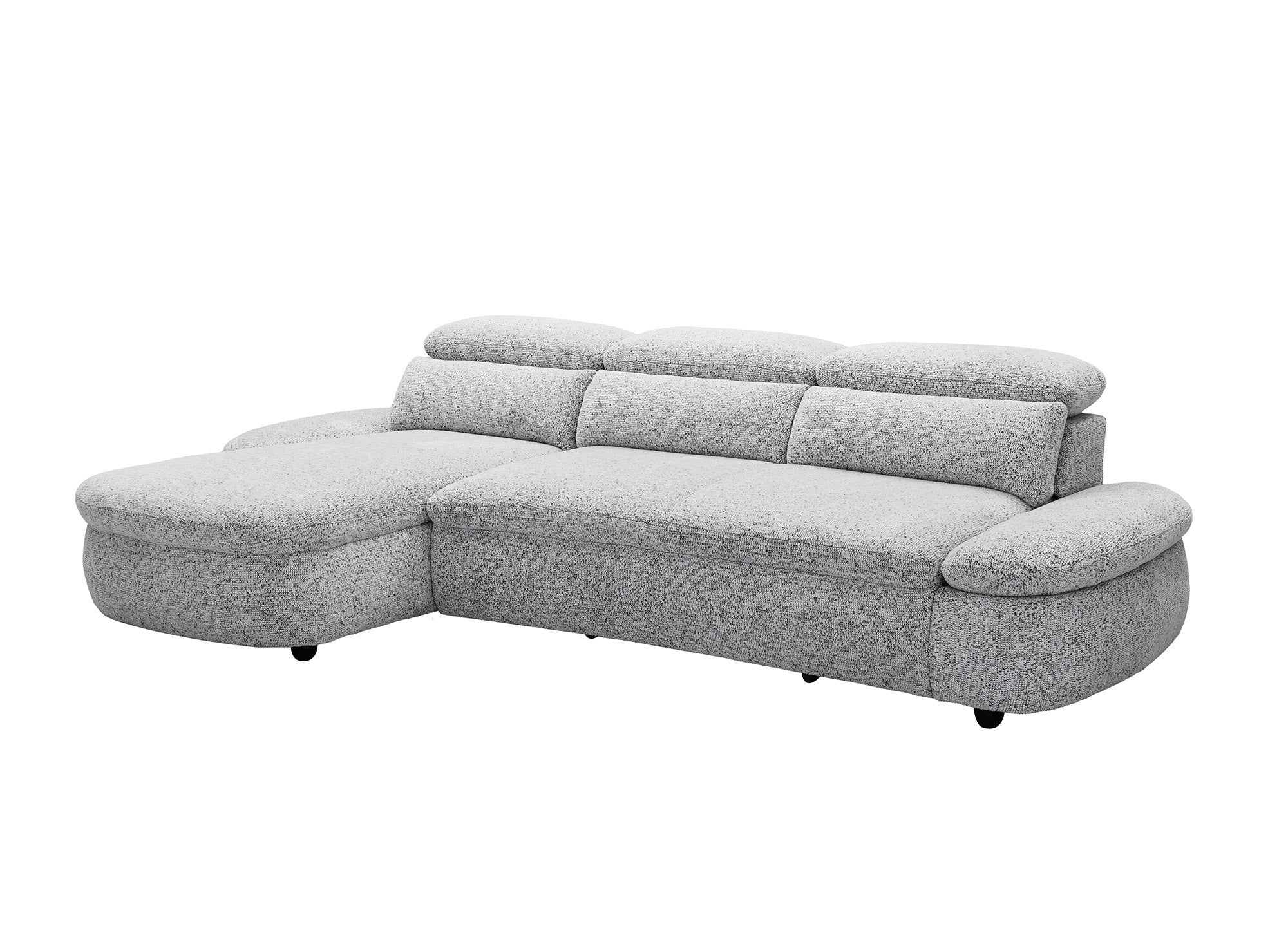 Divano angolare relax elettrico in tessuto spugna grigio CLEMENT - Angolo sinistro