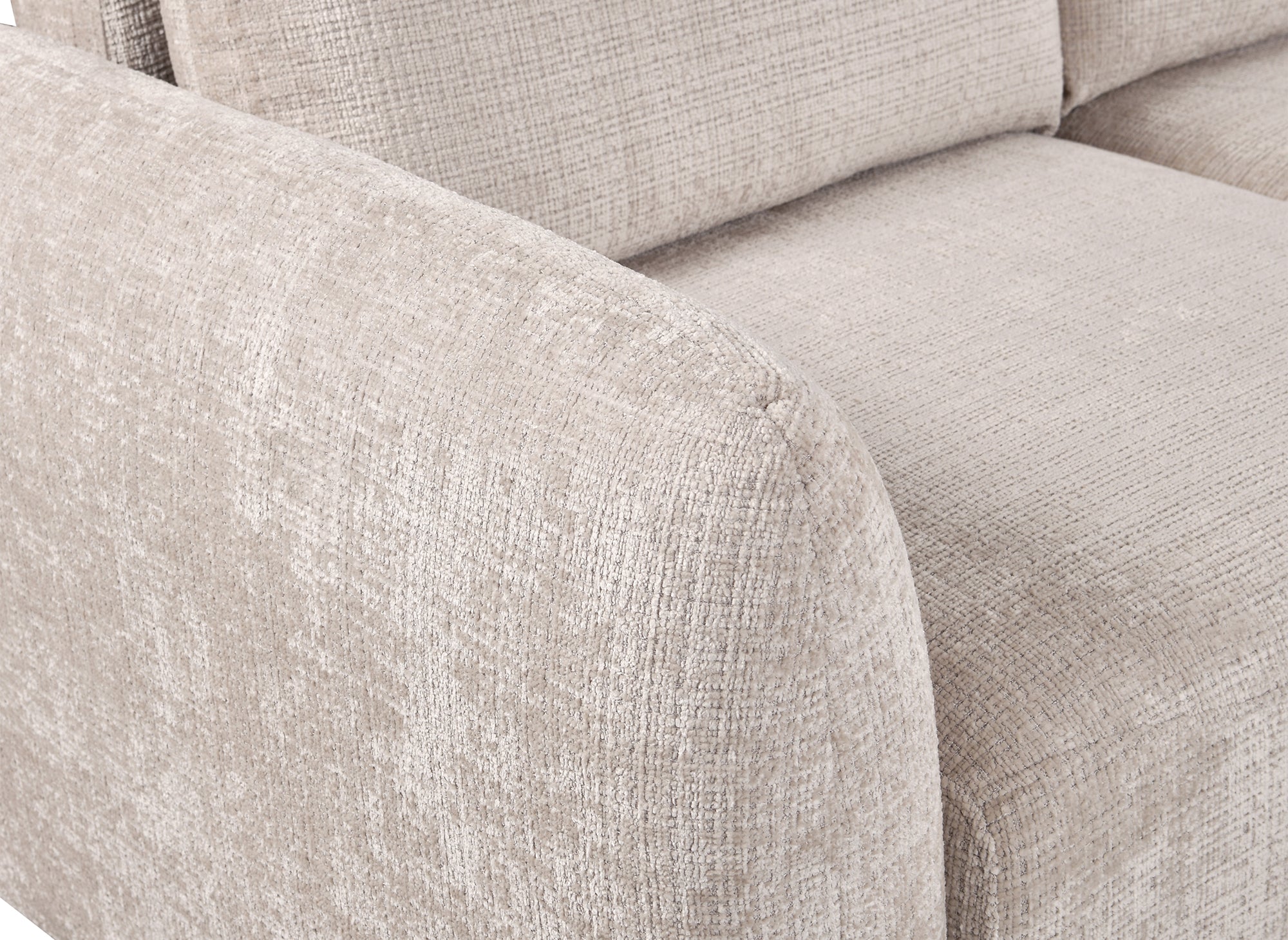 Divano angolare trasformabile con cassapanca in velluto screziato beige MARLA - Angolo retto