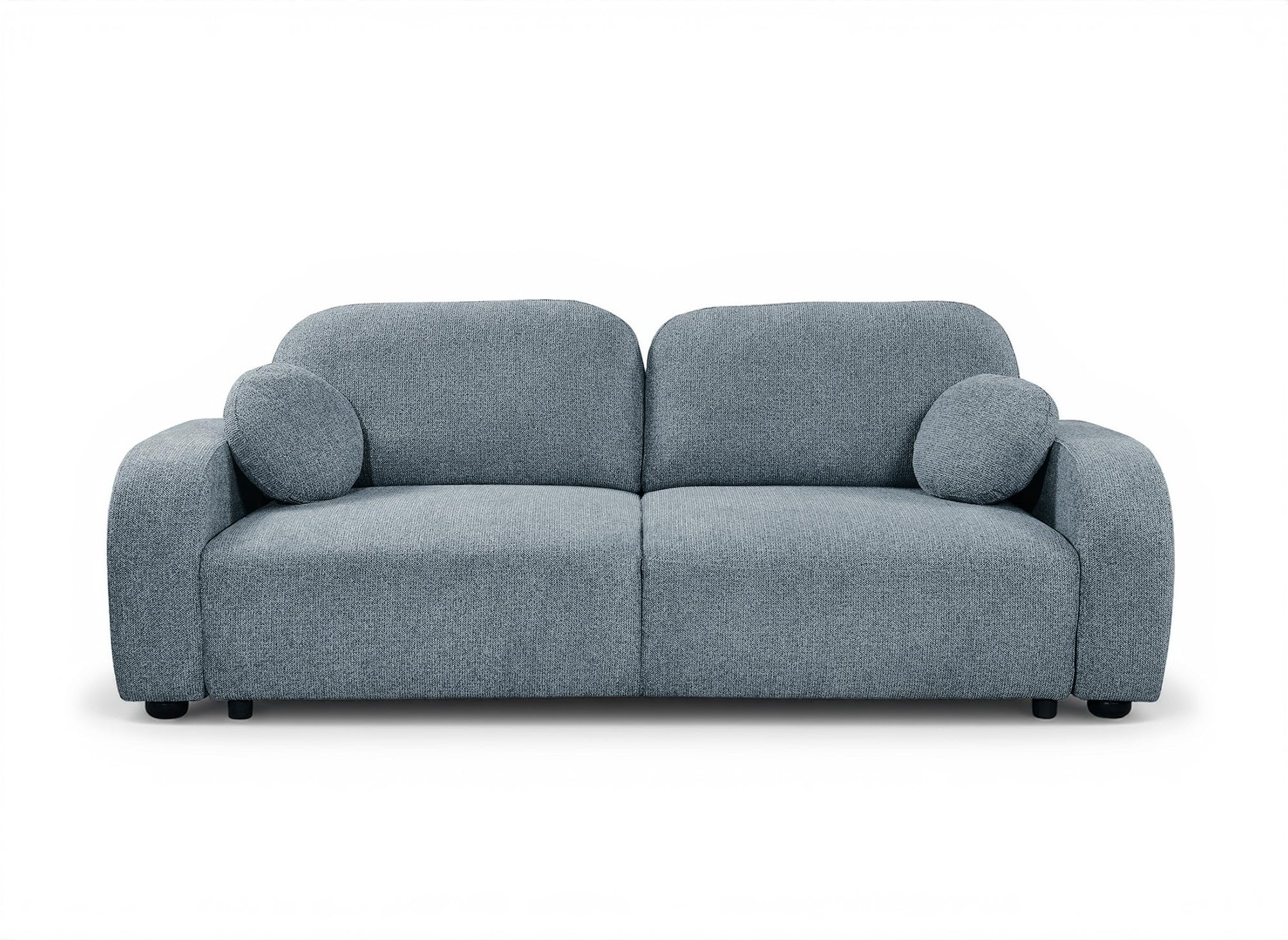 Divano trasformabile a 3 posti in tessuto spugna blu MAYORA