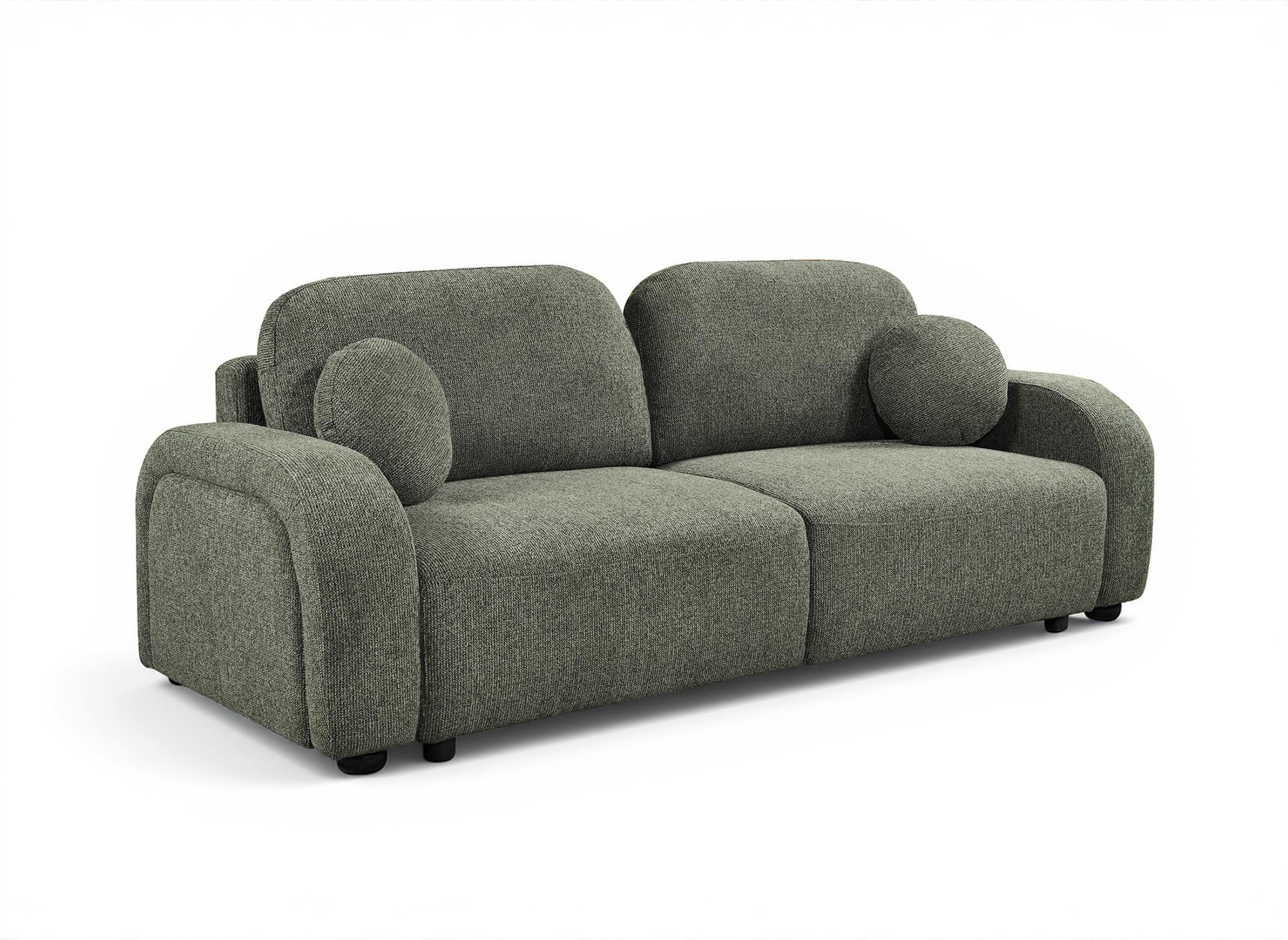 Divano trasformabile a 3 posti in tessuto spugna verde MAYORA