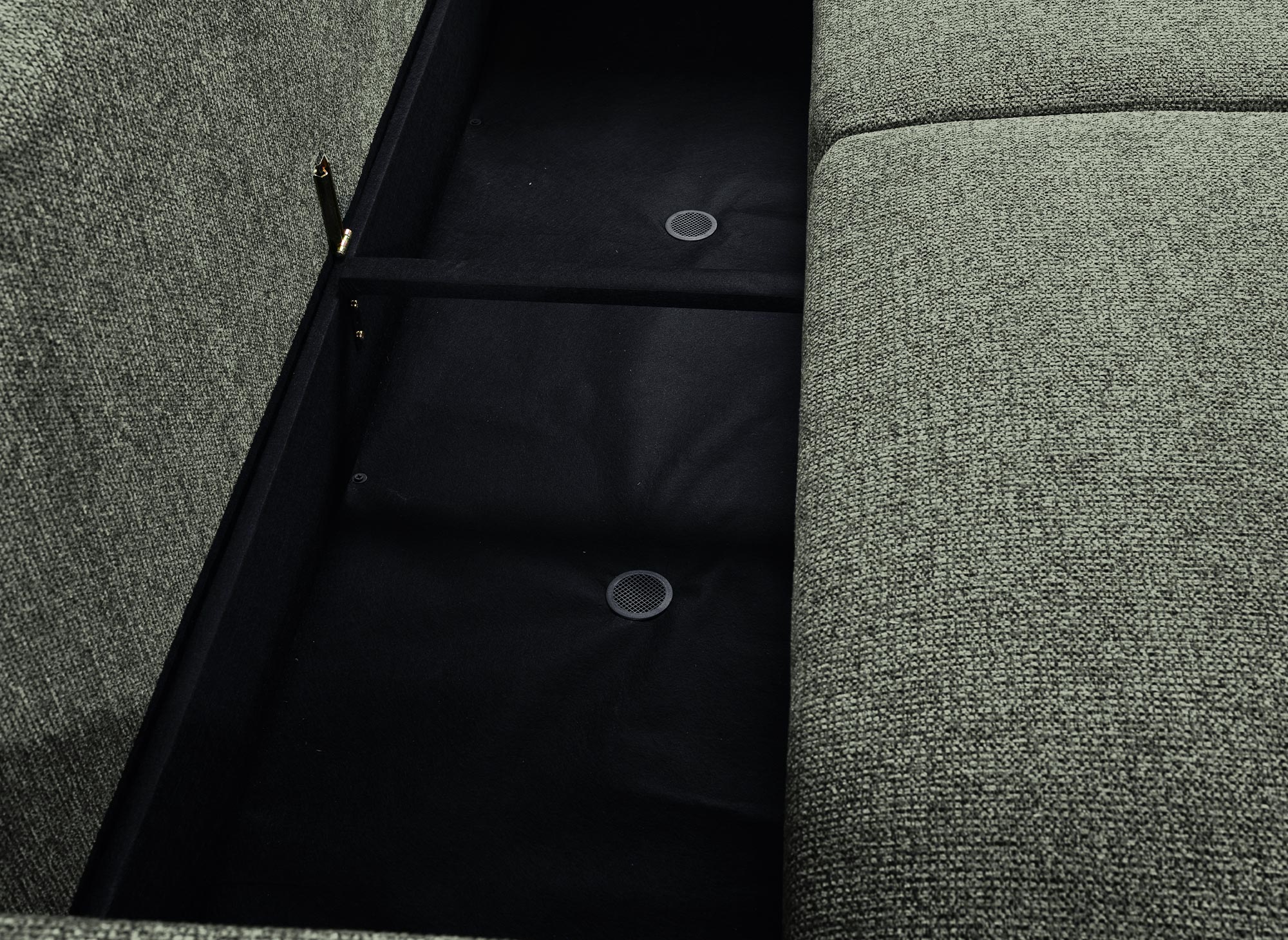 Divano trasformabile a 3 posti in tessuto spugna verde MAYORA