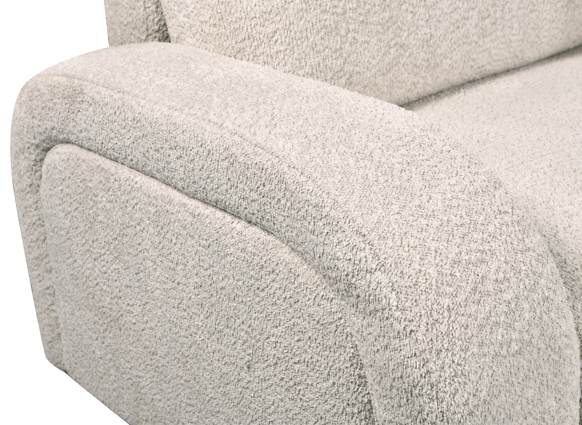 Divano trasformabile a 3 posti in tessuto French terry color écru MAYORA