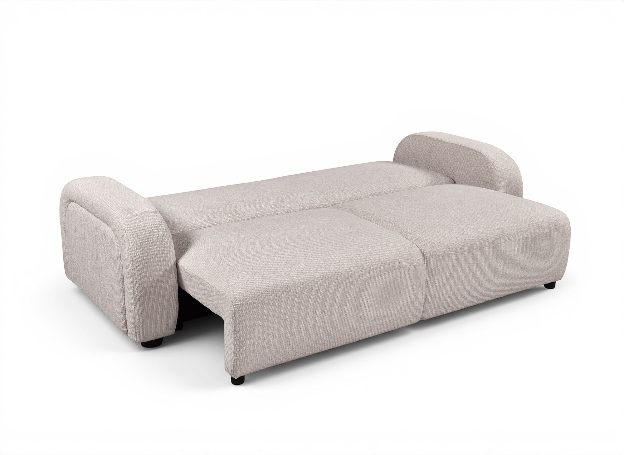 Divano trasformabile a 3 posti in tessuto spugna beige MAYORA