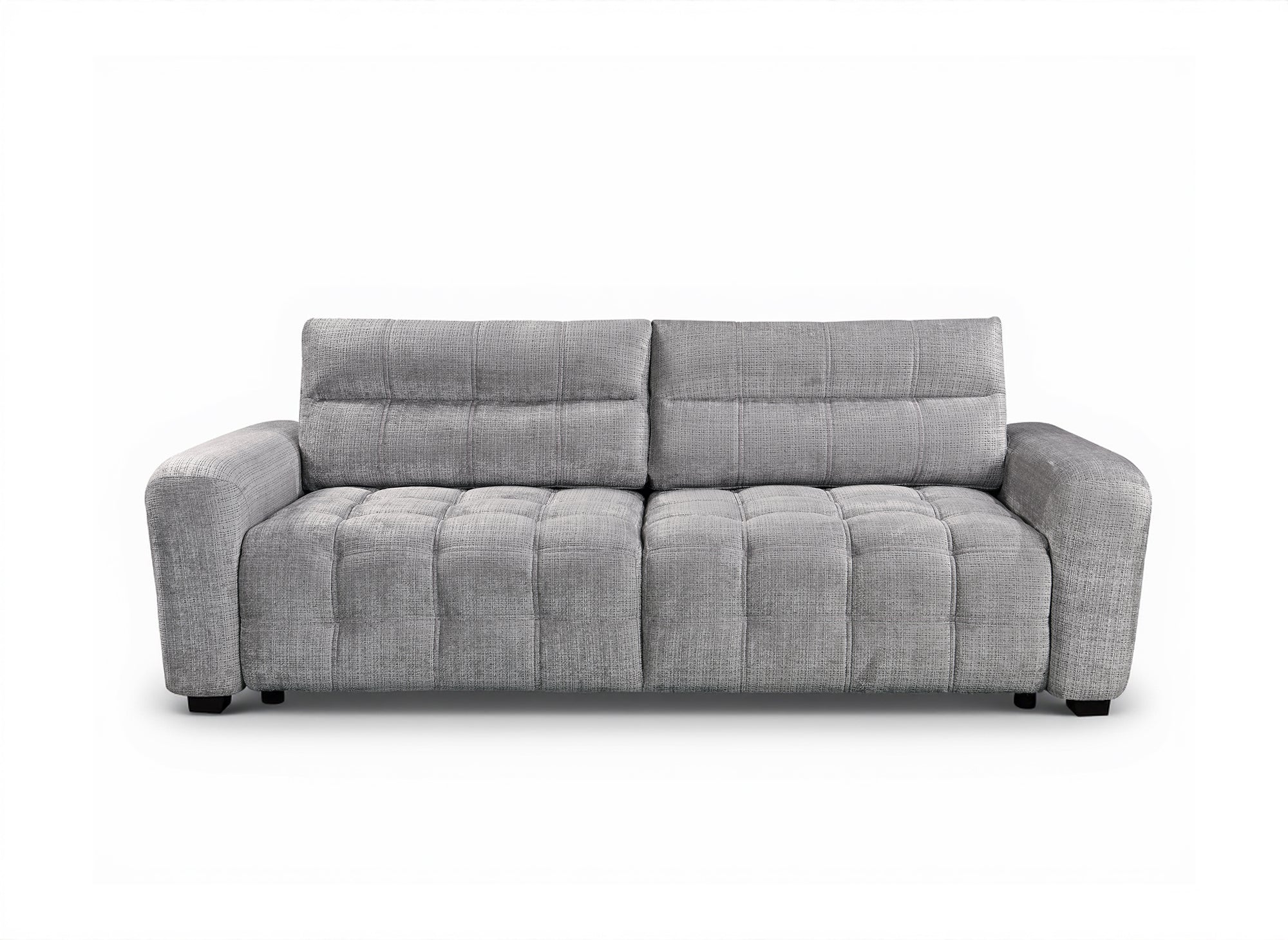 Divano trasformabile con cassapanca a 3 posti in velluto screziato grigio RALYA