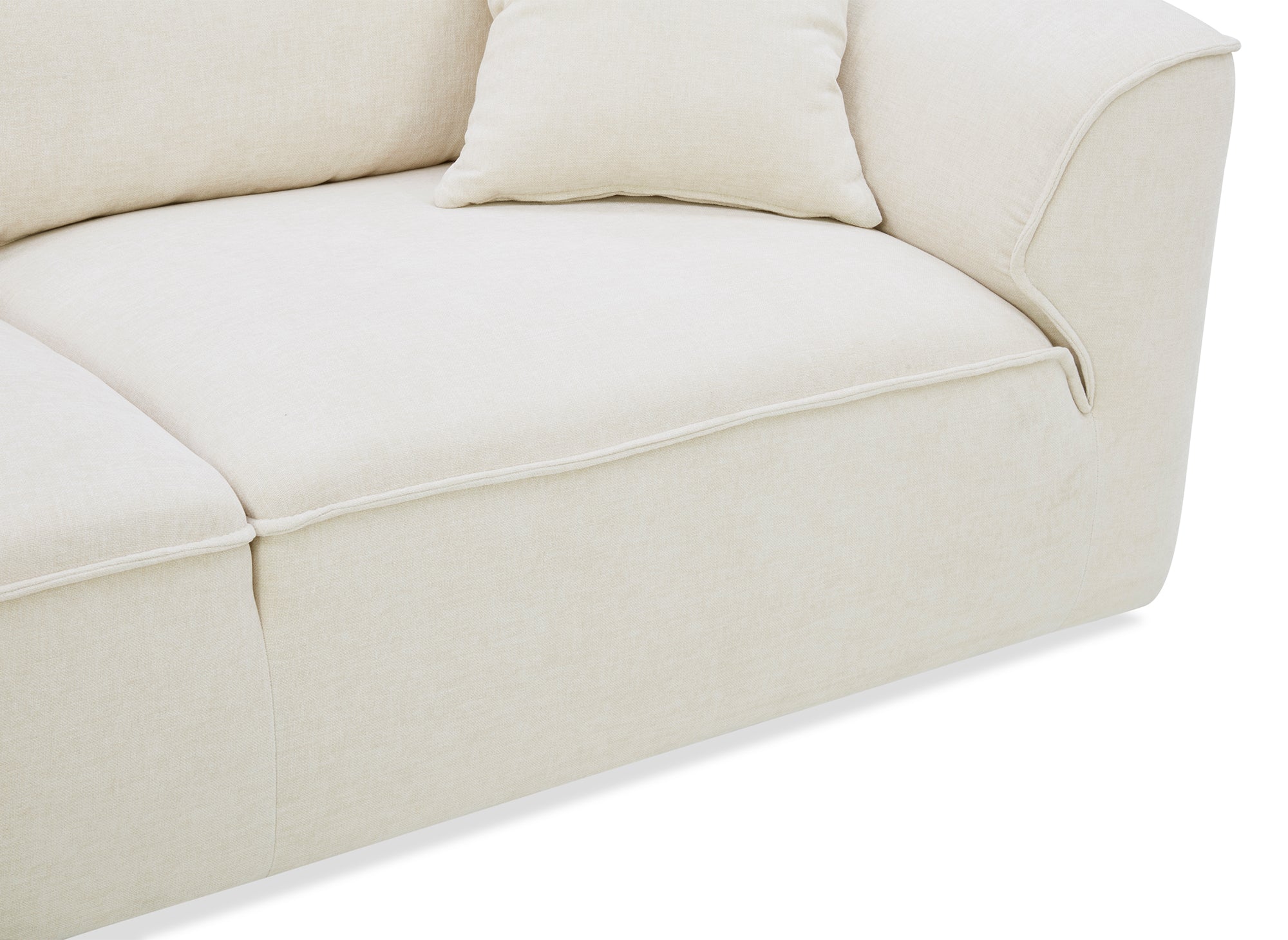 Divano dritto a 3 posti in velluto screziato beige ABELIA